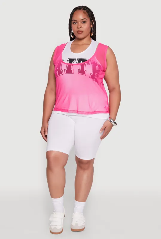 Plus Size Faith Graphic Lined Tank Top sold by Rainbow