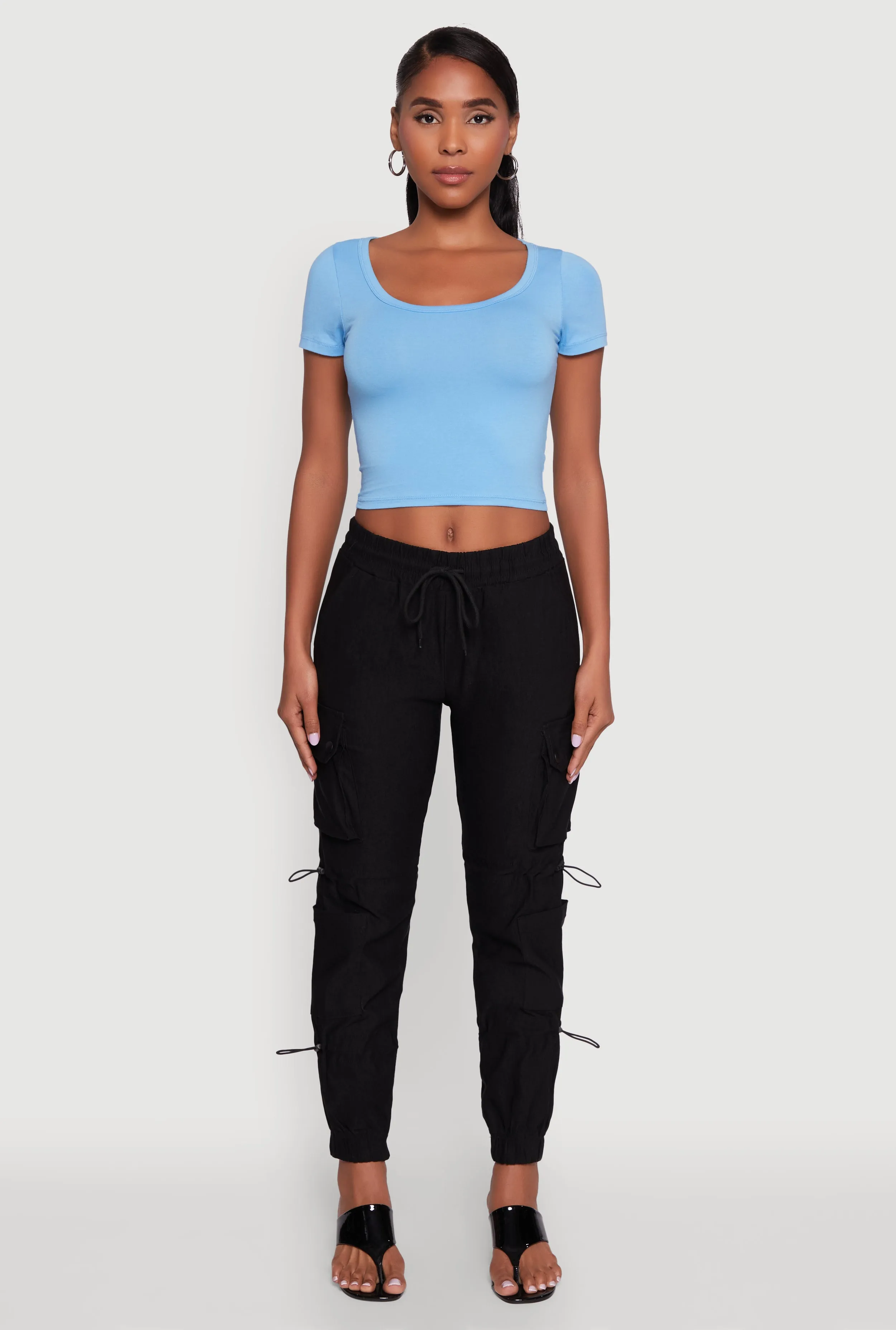 Stylish Cargo Pocket Toggle Drawstring Joggers sold by Rainbow product image thumbnail 2