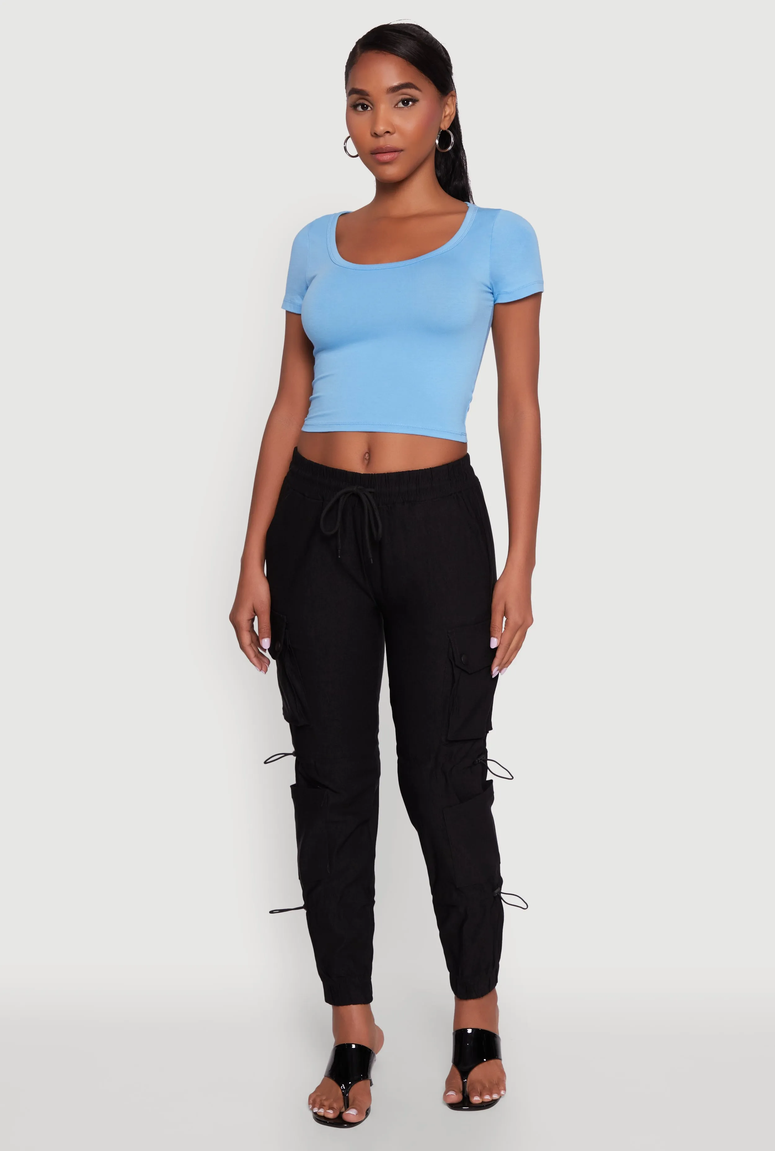 Stylish Cargo Pocket Toggle Drawstring Joggers sold by Rainbow