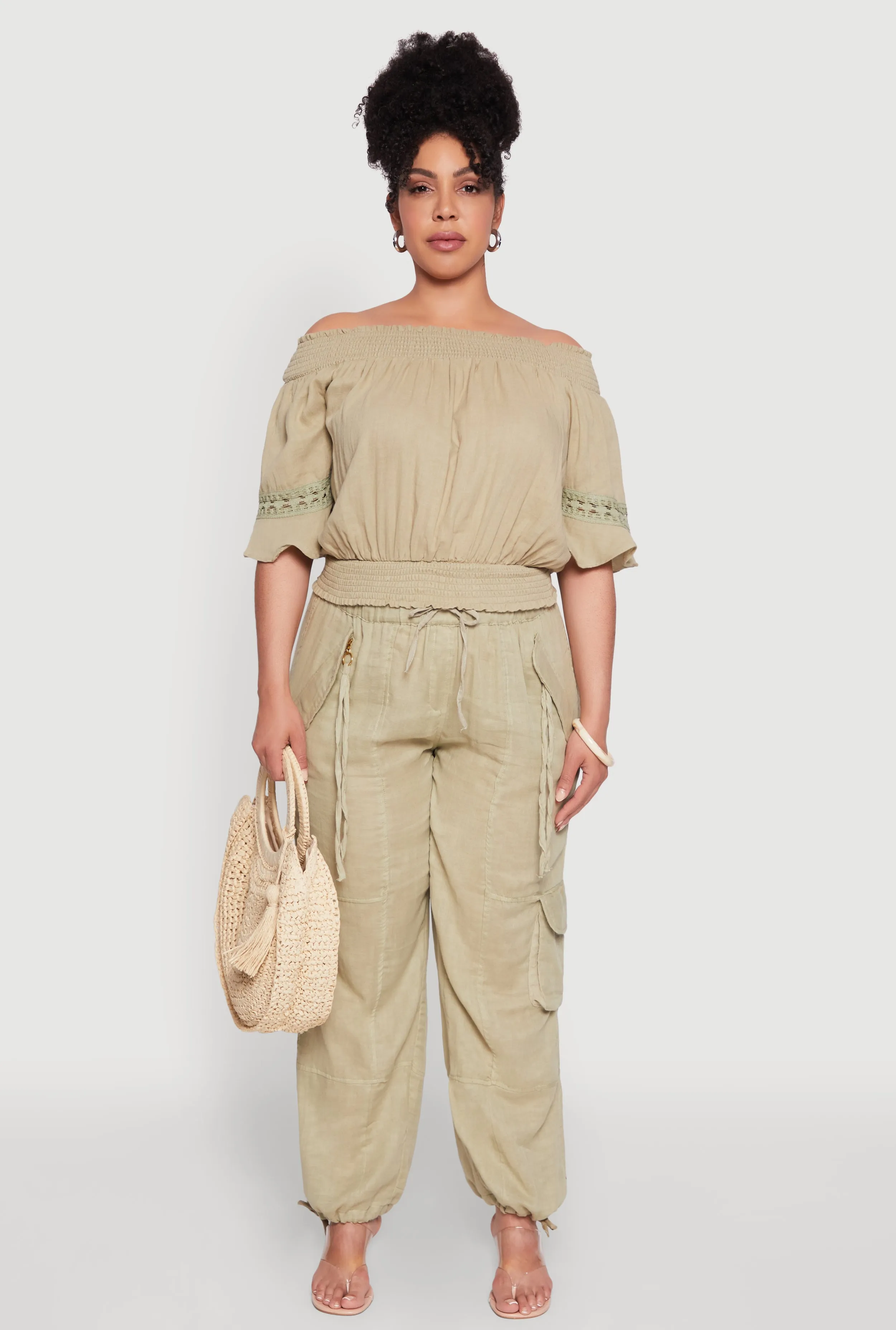 Plus Size Chic Crochet Detail Off Shoulder Blouse sold by Rainbow product image thumbnail 3