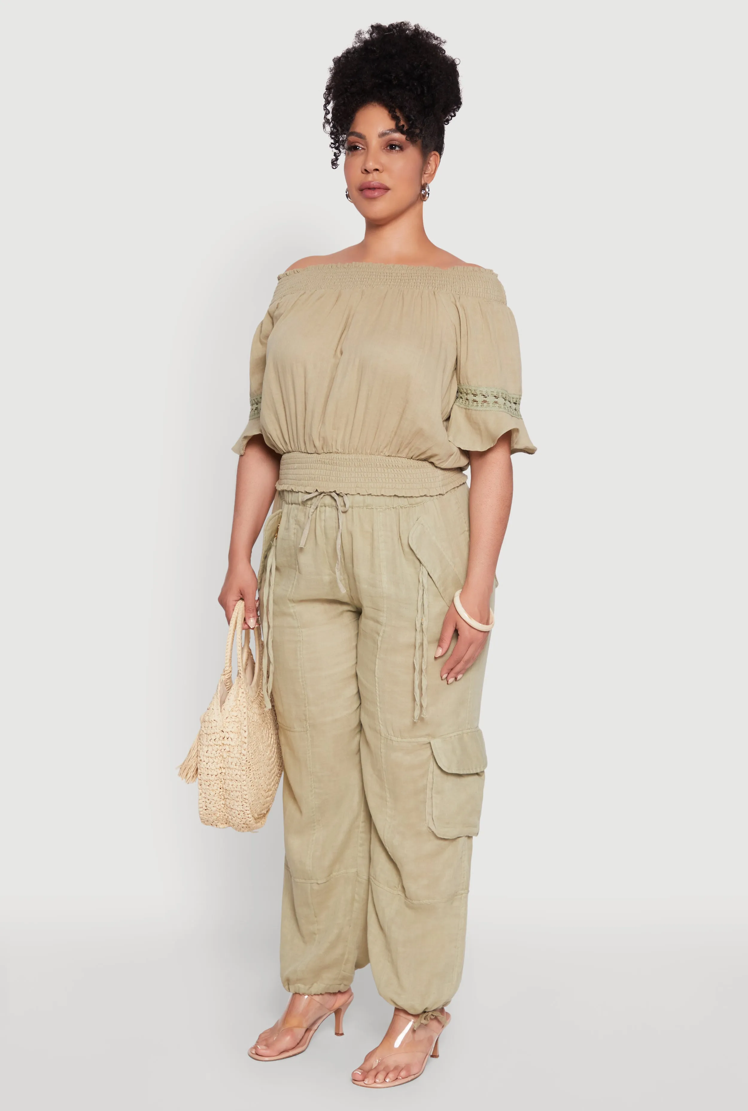 Plus Size Chic Crochet Detail Off Shoulder Blouse sold by Rainbow product image thumbnail 5