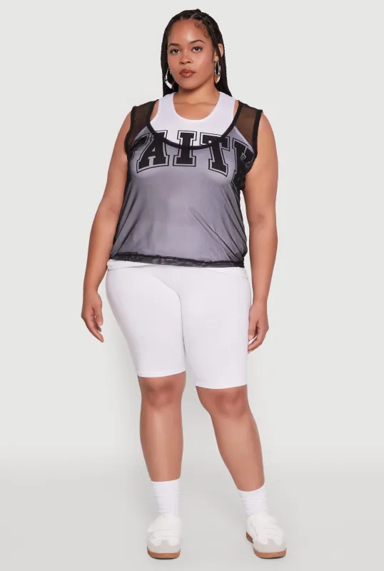 Plus Size Faith Graphic Lined Tank Top sold by Rainbow
