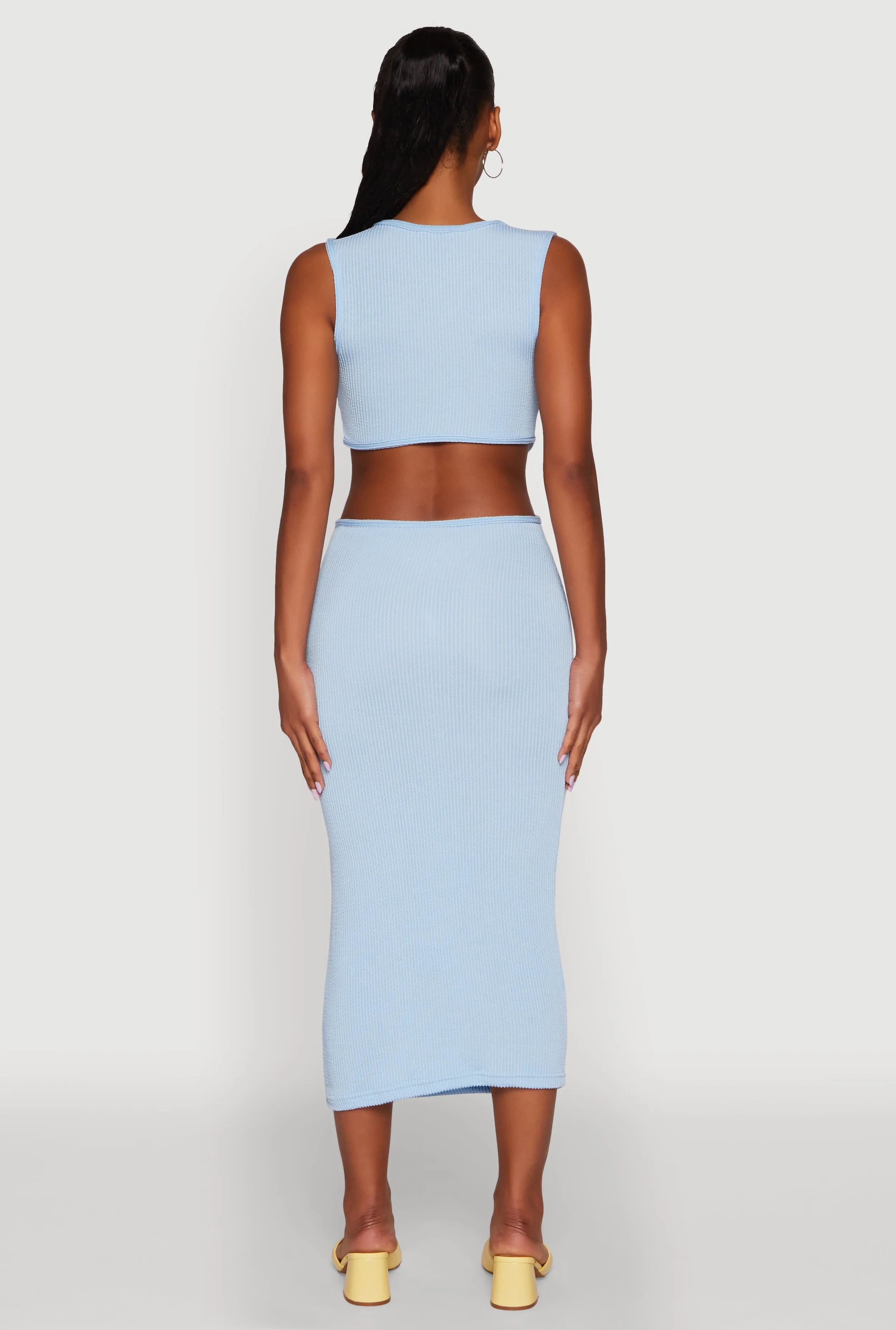 Chic Ribbed Knit Keyhole Back Midi Tank Dress sold by Rainbow product image thumbnail 5