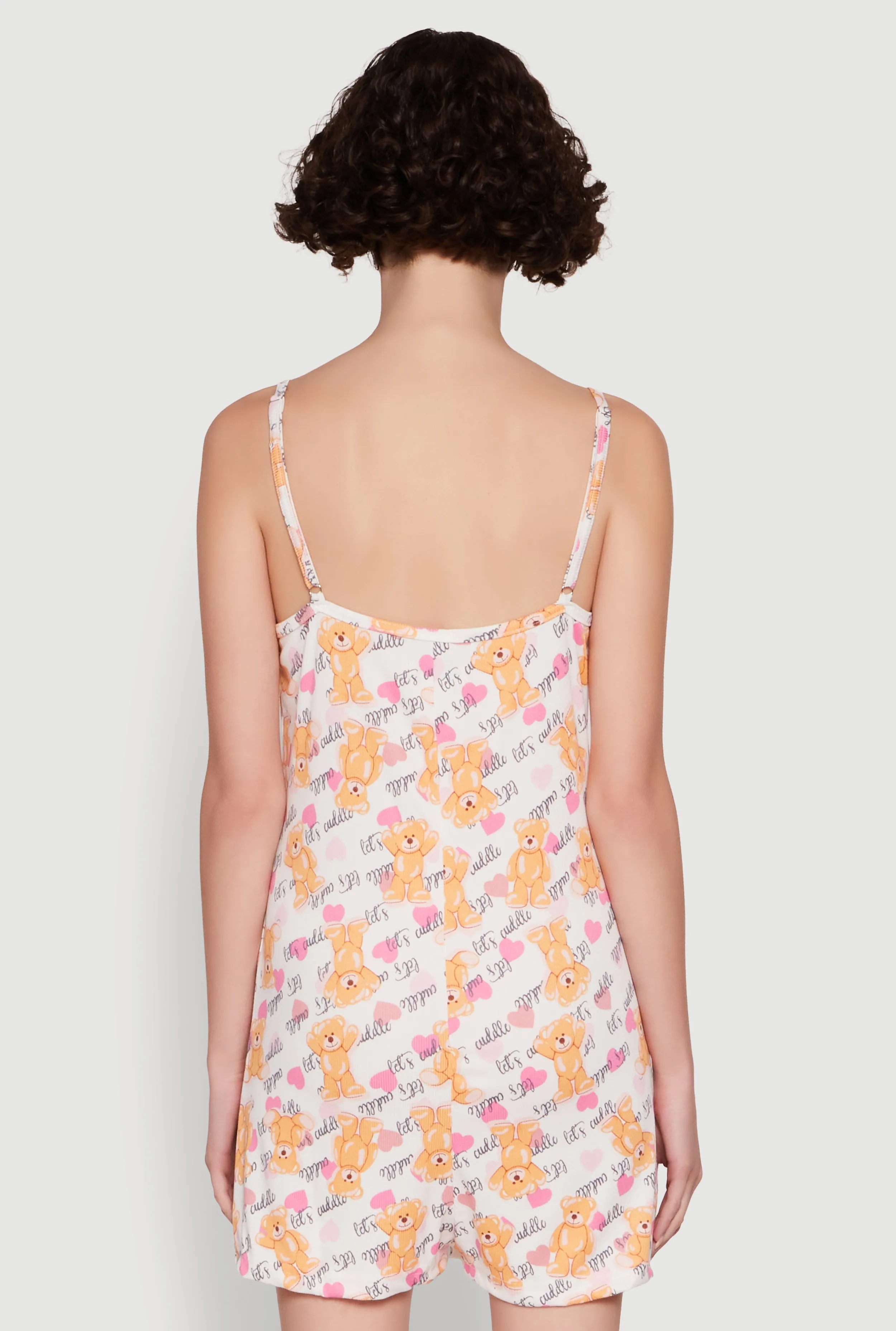 Lettuce Edge Teddy Bear Graphic Pajama Romper sold by Rainbow product image thumbnail 3
