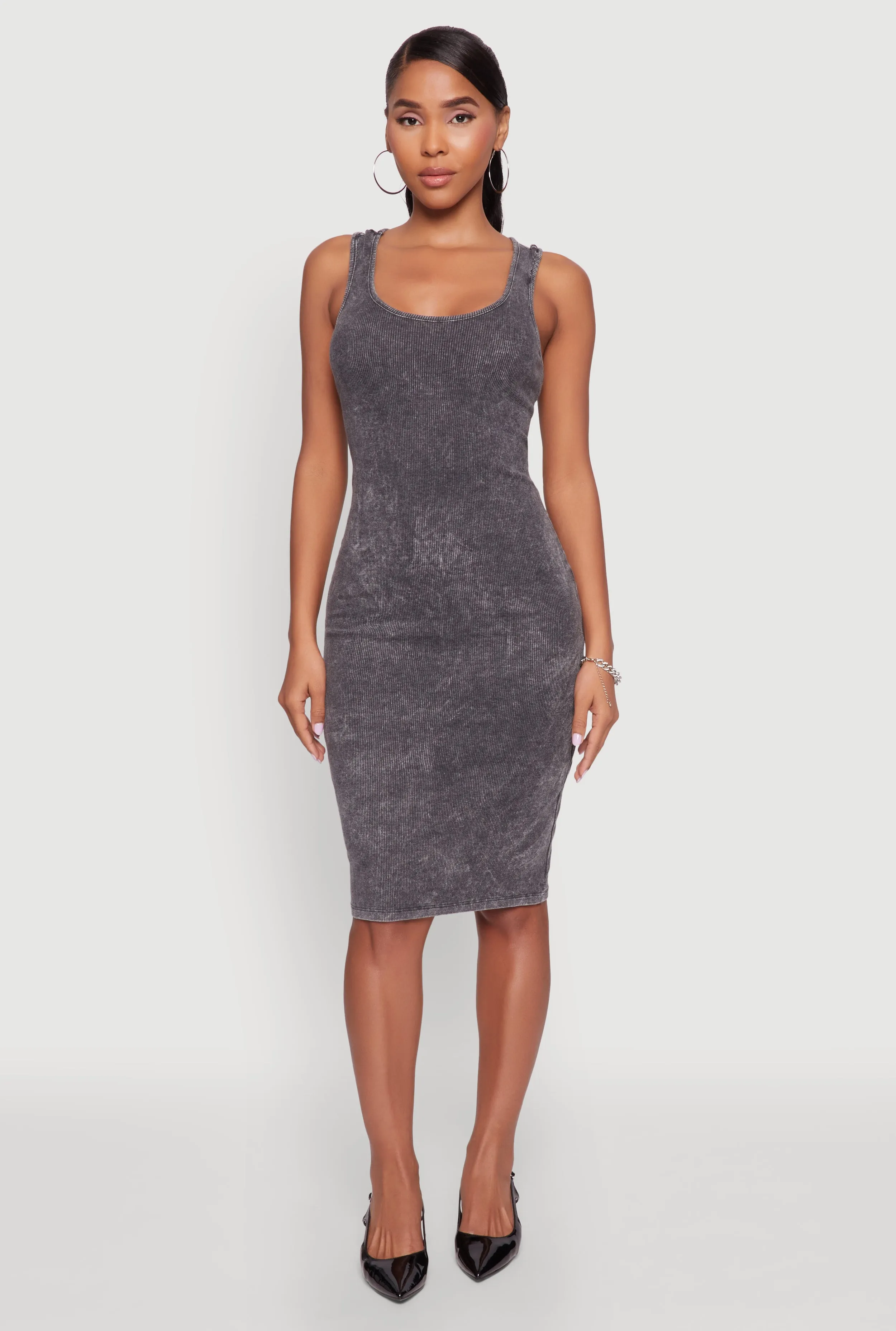 Trendy Mineral Wash Scoop Neck Racerback Tank Dress sold by Rainbow