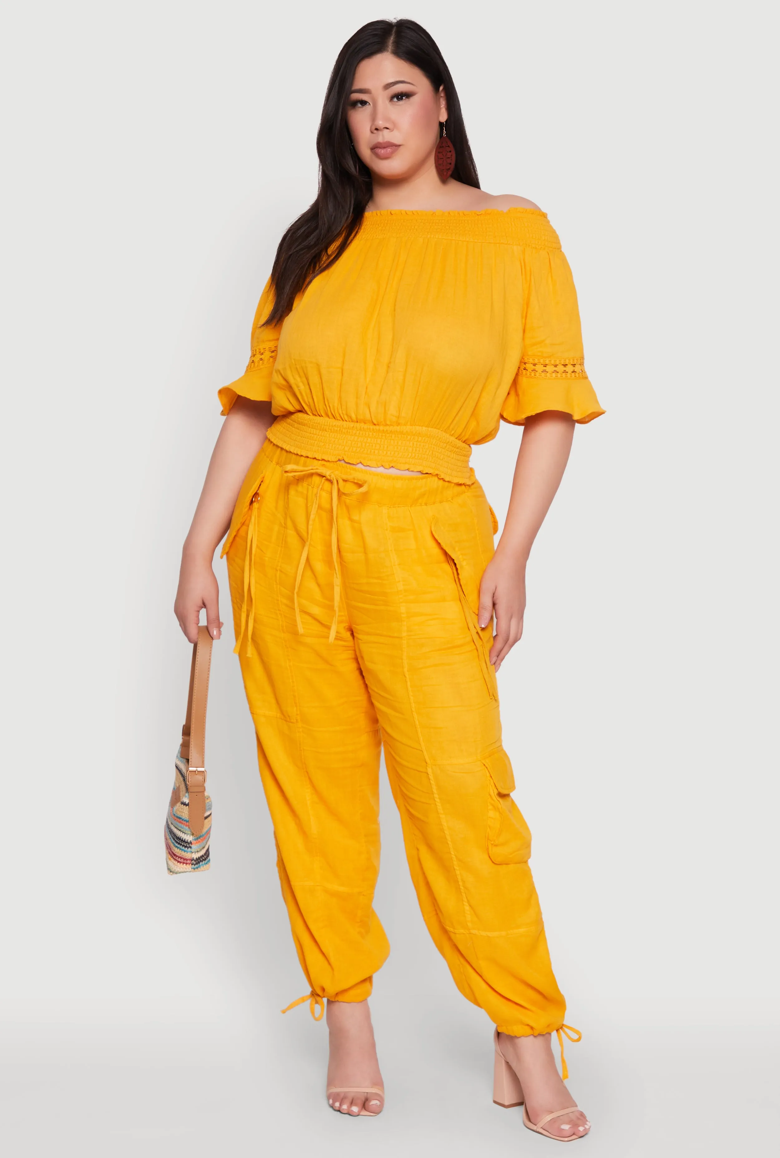 Plus Size Chic Crochet Detail Off Shoulder Blouse sold by Rainbow product image thumbnail 2