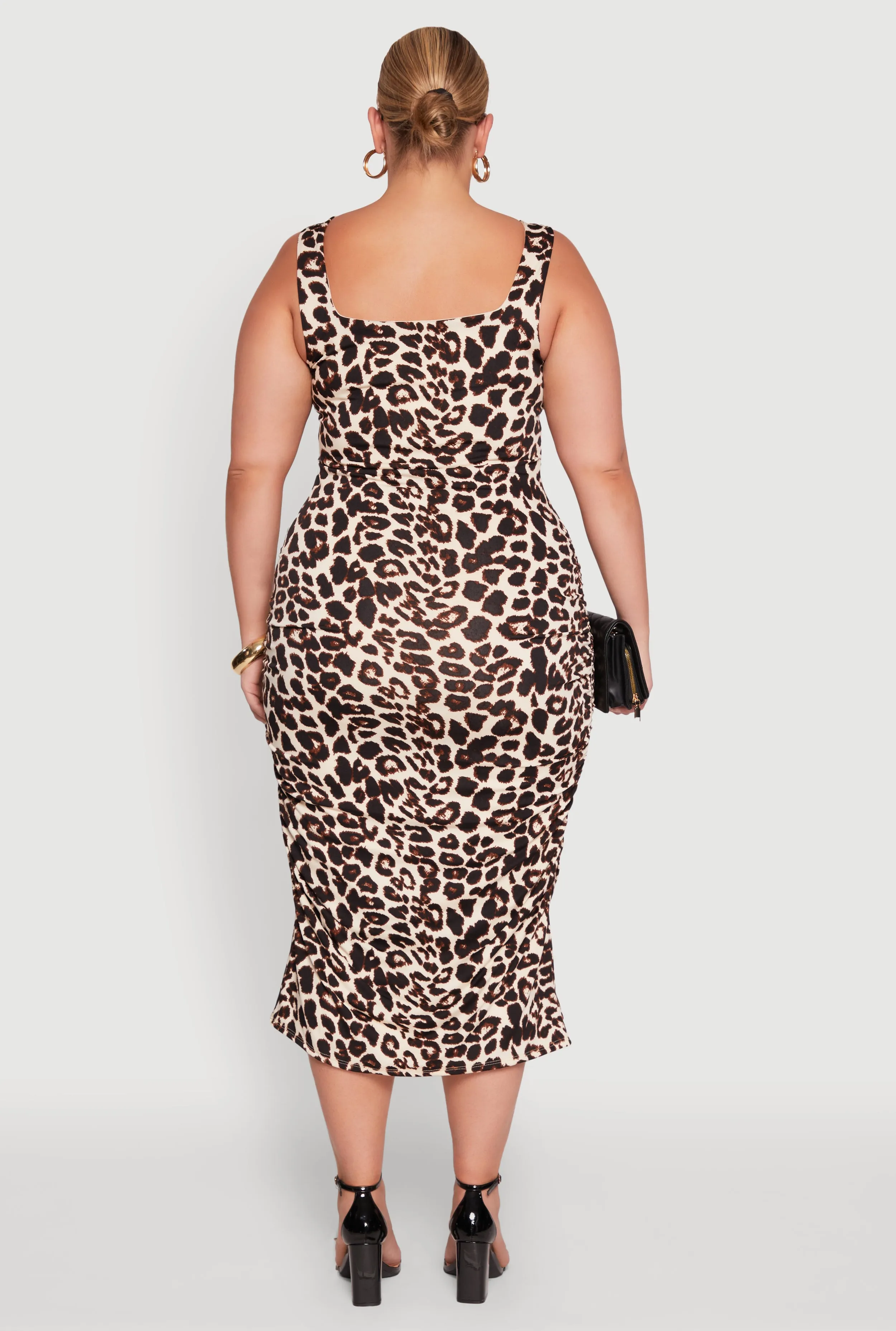 Plus Size Leopard Print Sleeveless Midi Dress sold by Rainbow product image thumbnail 5