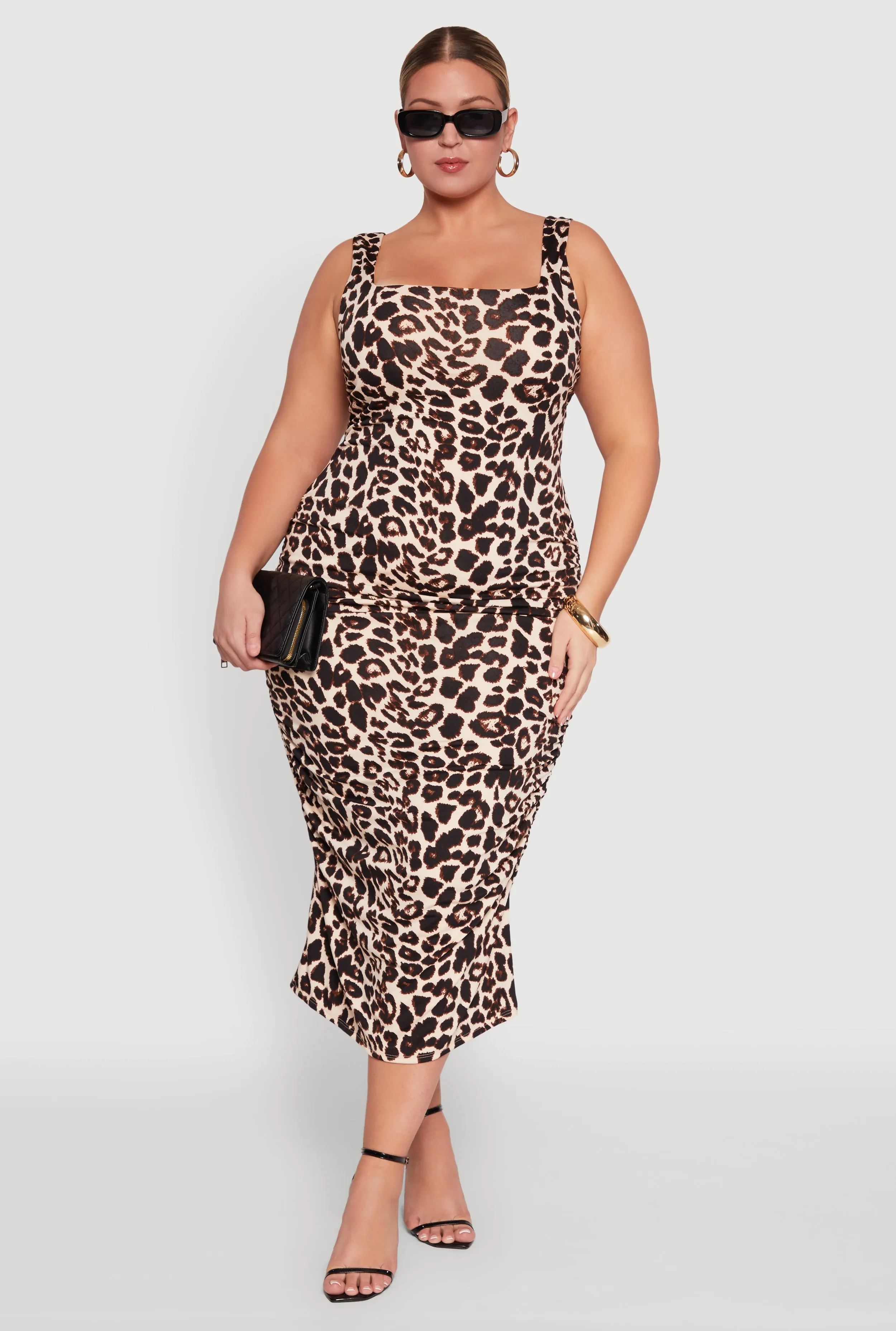 Plus Size Leopard Print Sleeveless Midi Dress sold by Rainbow product image thumbnail 2
