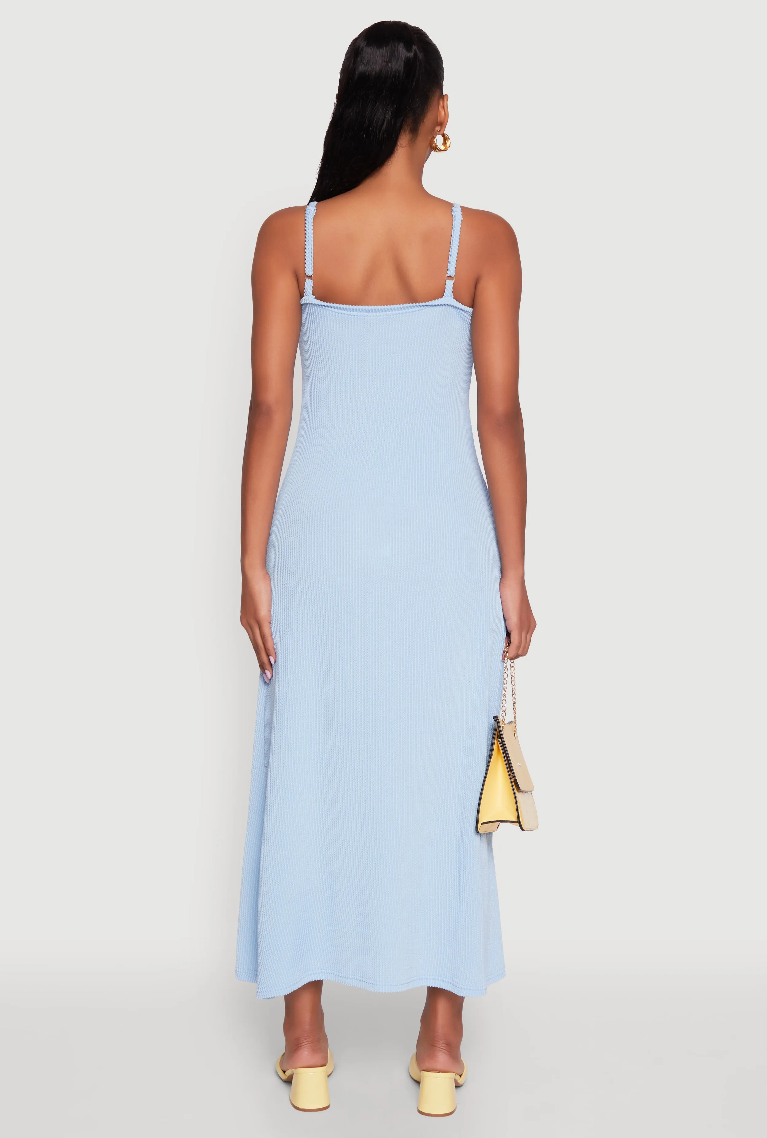 Elegant Scoop Neck Ribbed Knit Cami Dress sold by Rainbow product image thumbnail 5