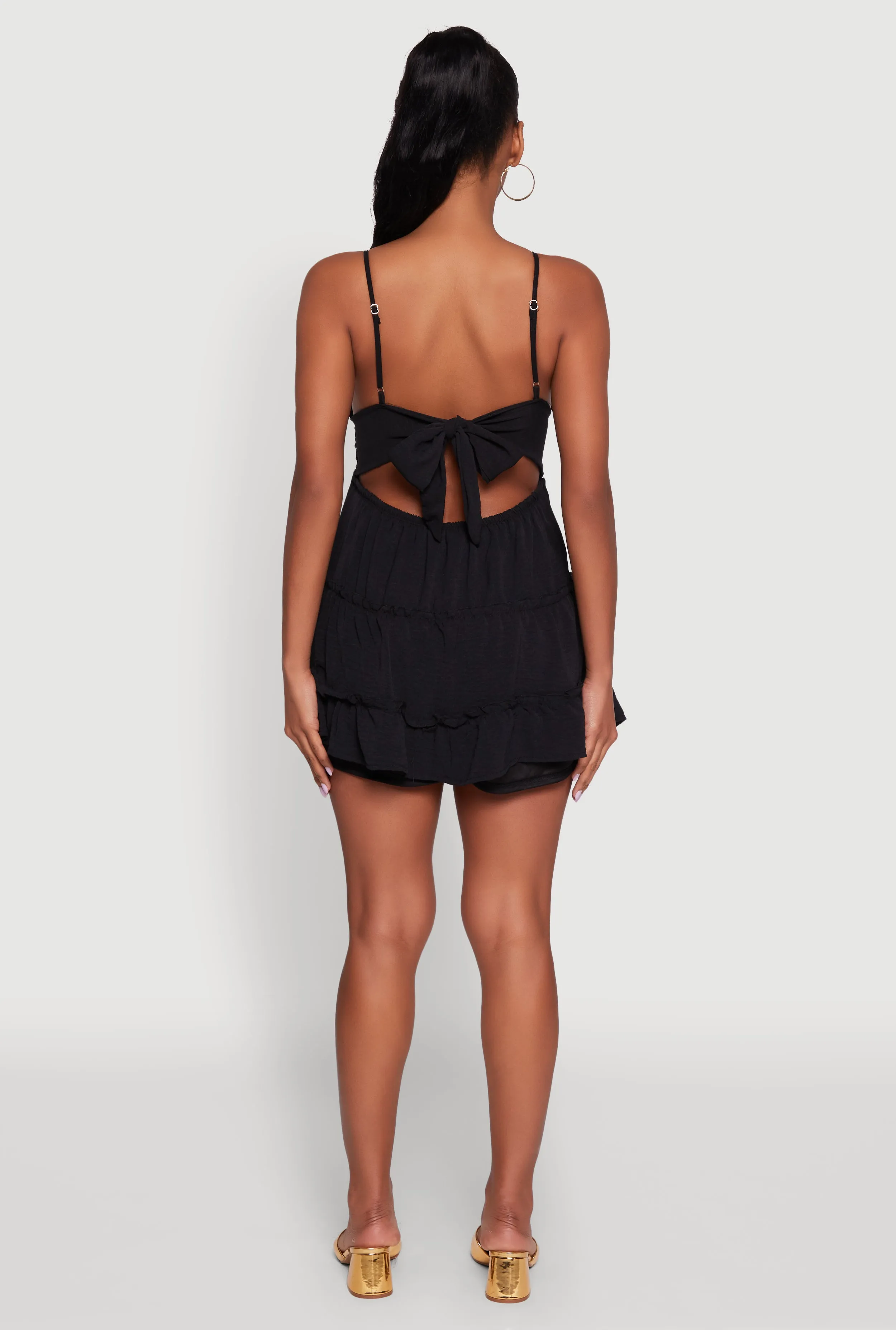 Chic Crochet Detail V Neck Tiered Dress sold by Rainbow product image thumbnail 5