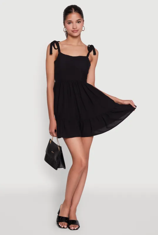 Chic Sundress with Tie Straps and Sweetheart Neckline sold by Rainbow
