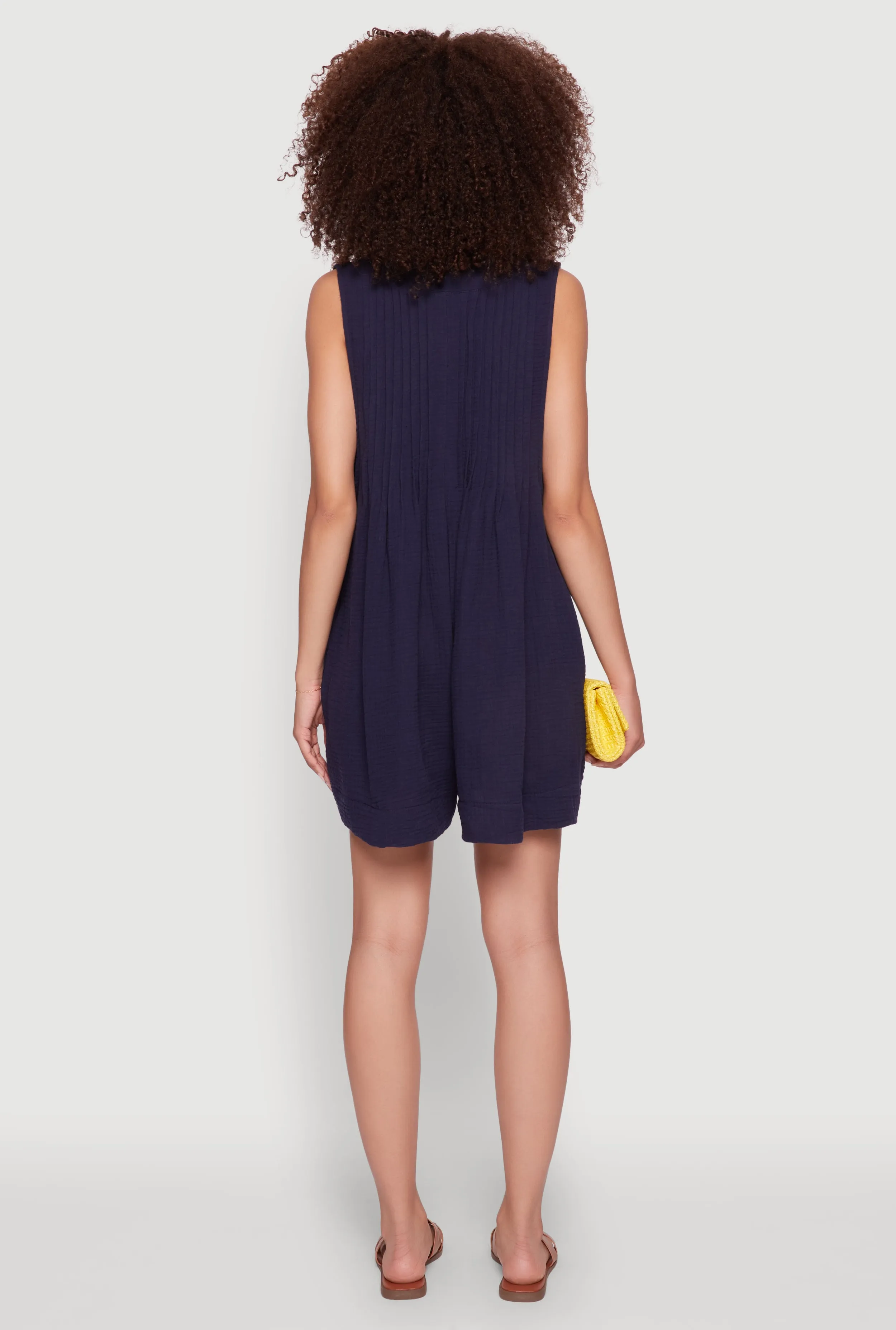Chic Gauze Knit Tie Front Sleeveless Romper sold by Rainbow product image thumbnail 5
