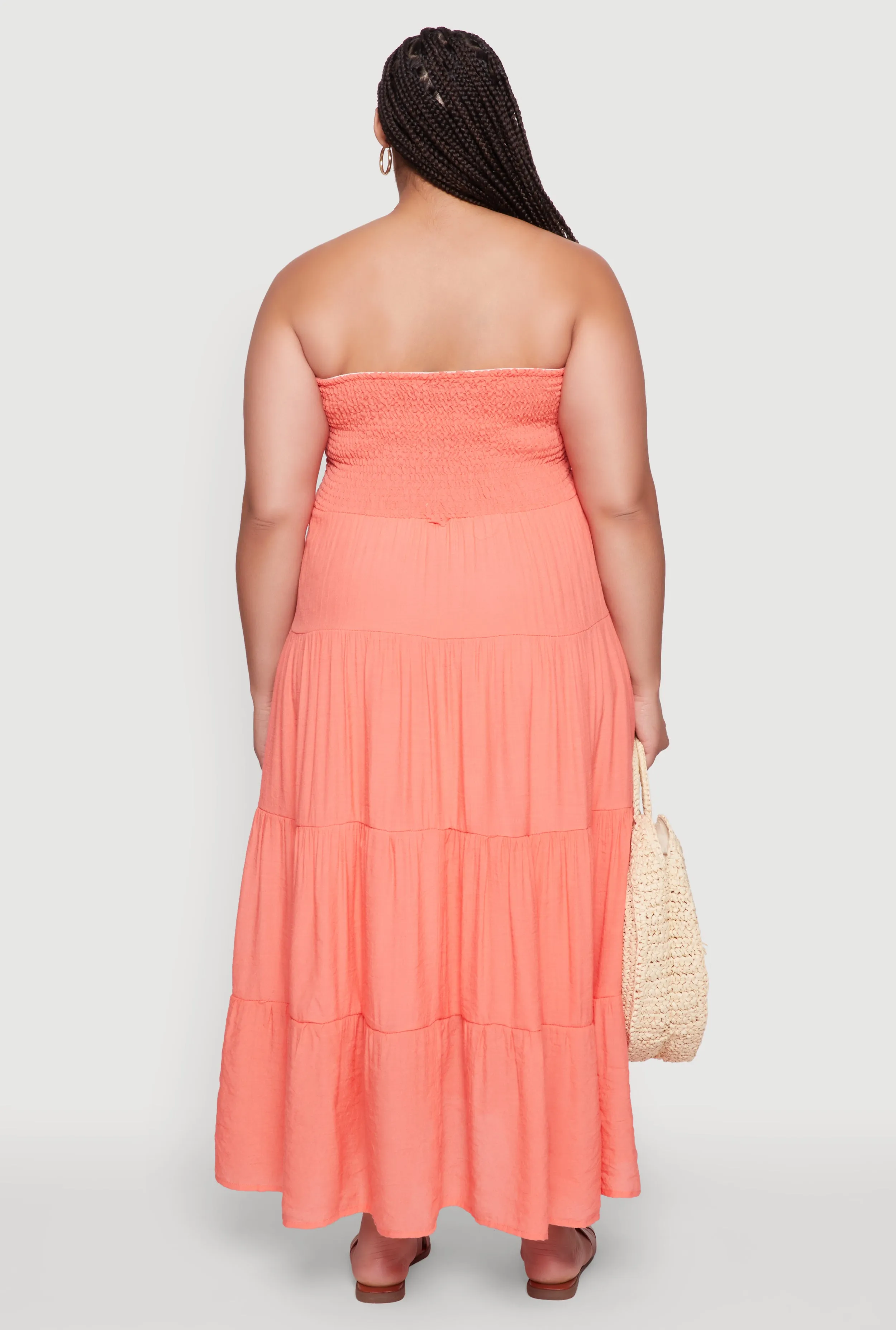 Plus Size Elegant Strapless Tiered Sundress sold by Rainbow product image thumbnail 5