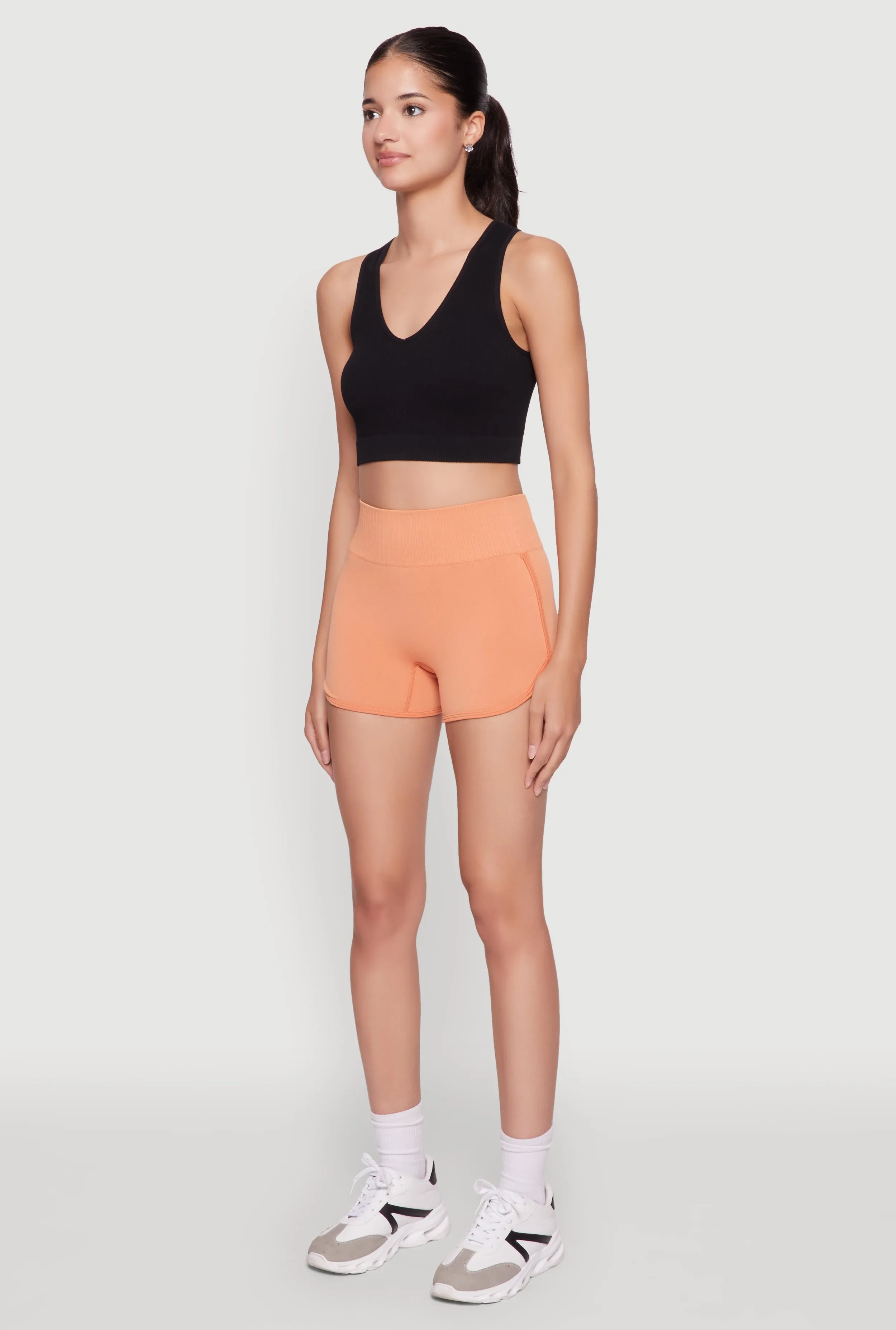 High Waisted Dolphin Shorts for Activewear sold by Rainbow product image thumbnail 3