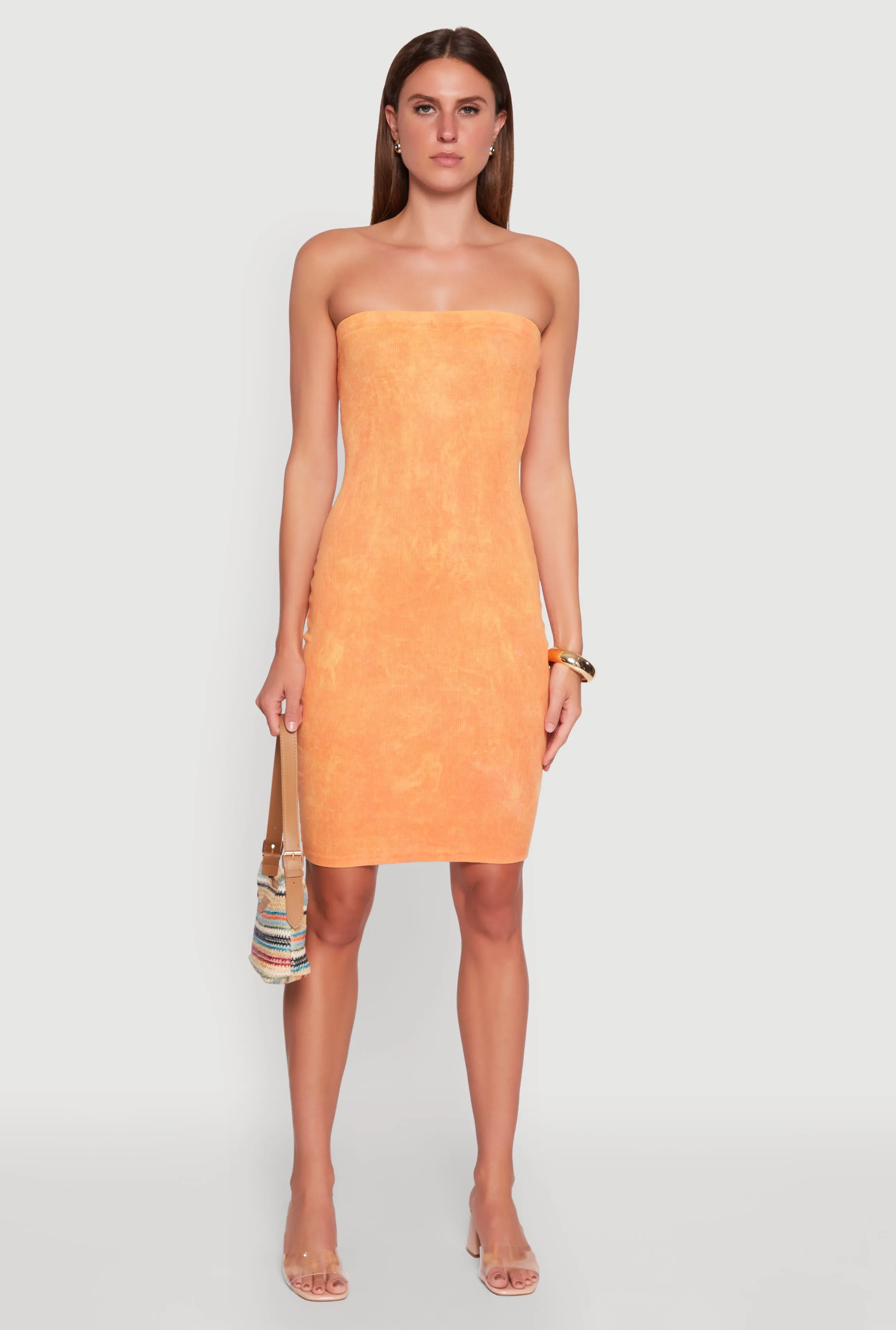 Rib Knit Mineral Wash Tube Dress sold by Rainbow product image thumbnail 2