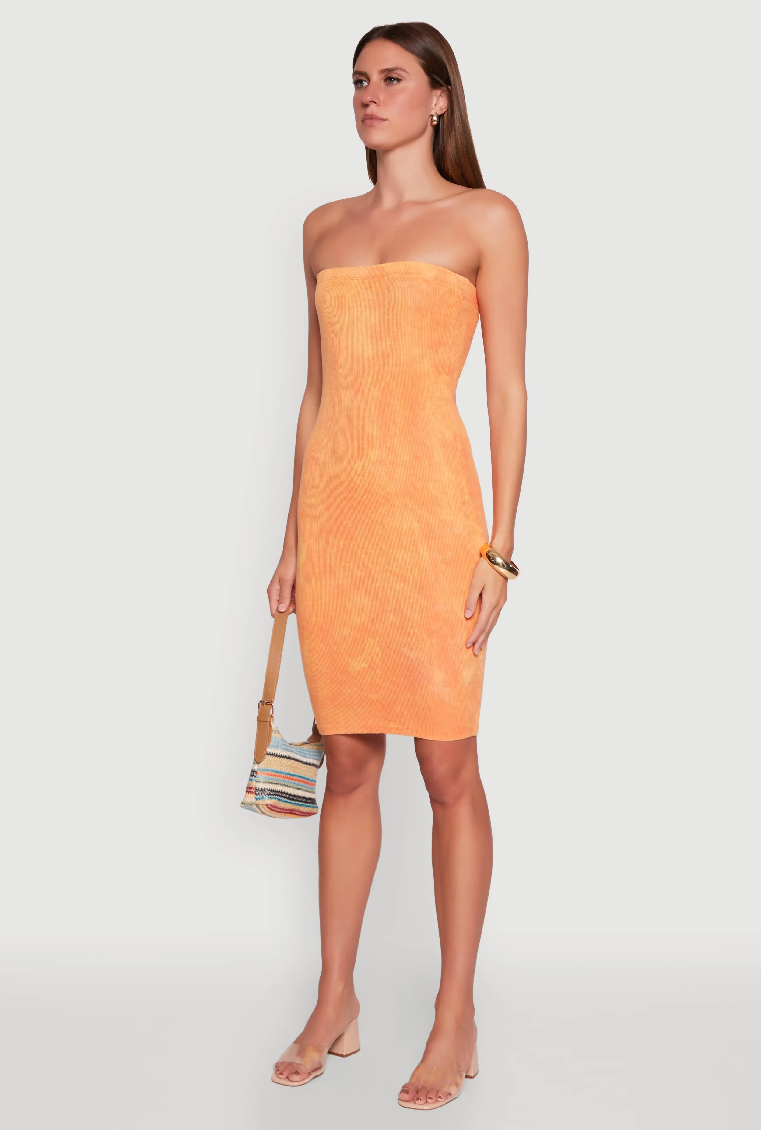 Rib Knit Mineral Wash Tube Dress sold by Rainbow product image thumbnail 3