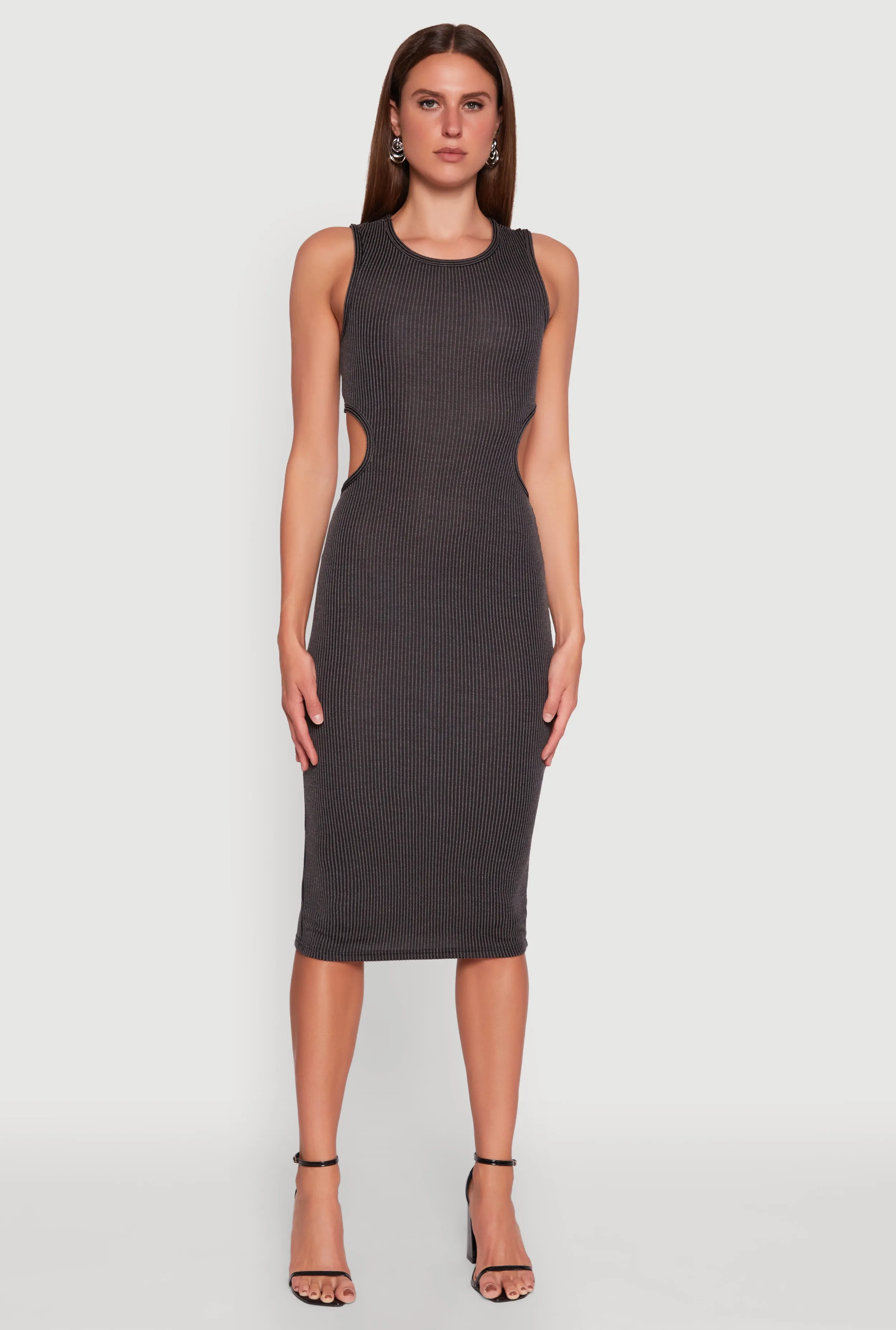 Chic Ribbed Knit Keyhole Back Midi Tank Dress sold by Rainbow product image thumbnail 2