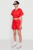 Cropped Zip Front Hooded Blouse sold by Rainbow