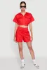 Cropped Zip Front Hooded Blouse sold by Rainbow