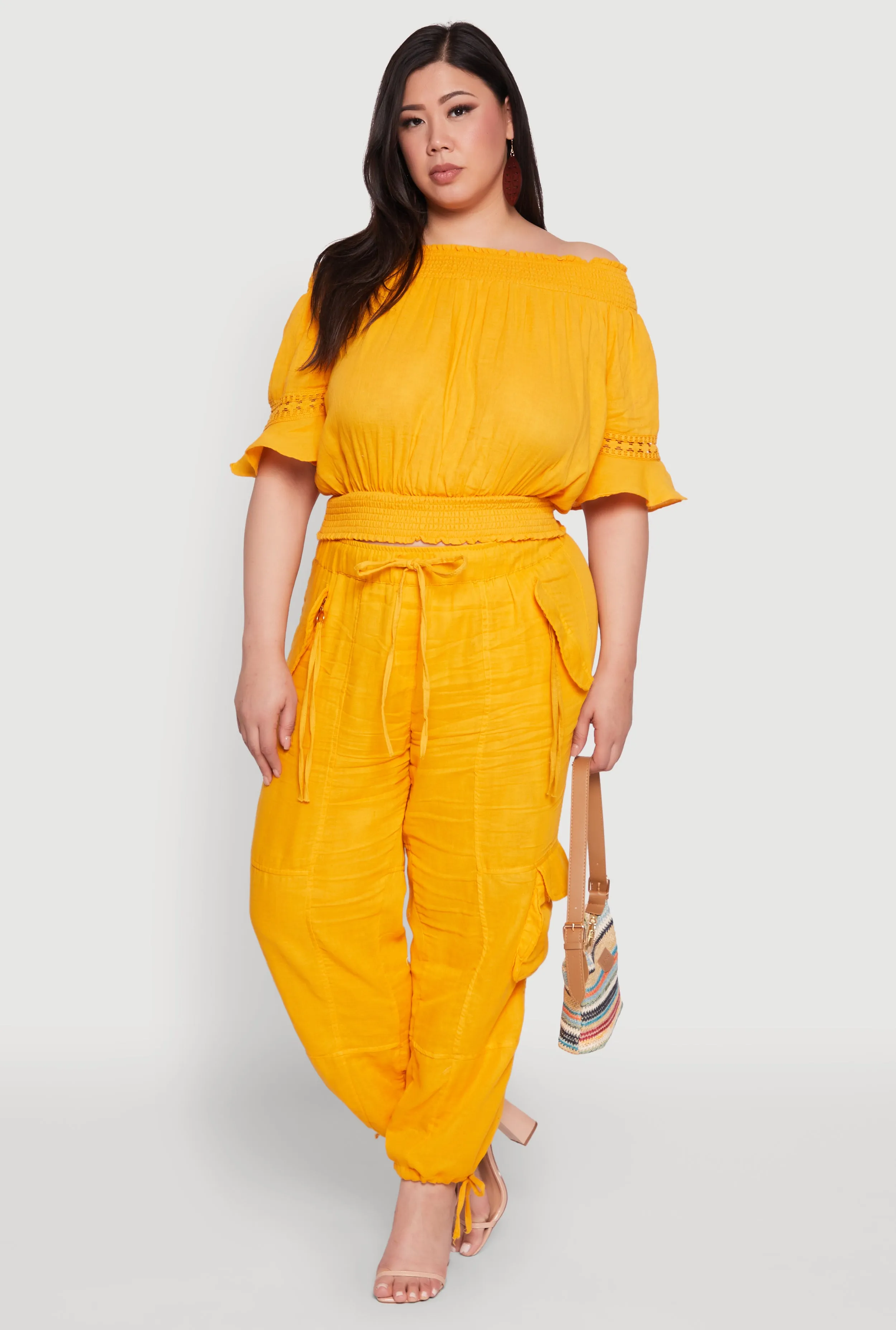 Plus Size Stylish Zip Cargo Pocket Joggers sold by Rainbow