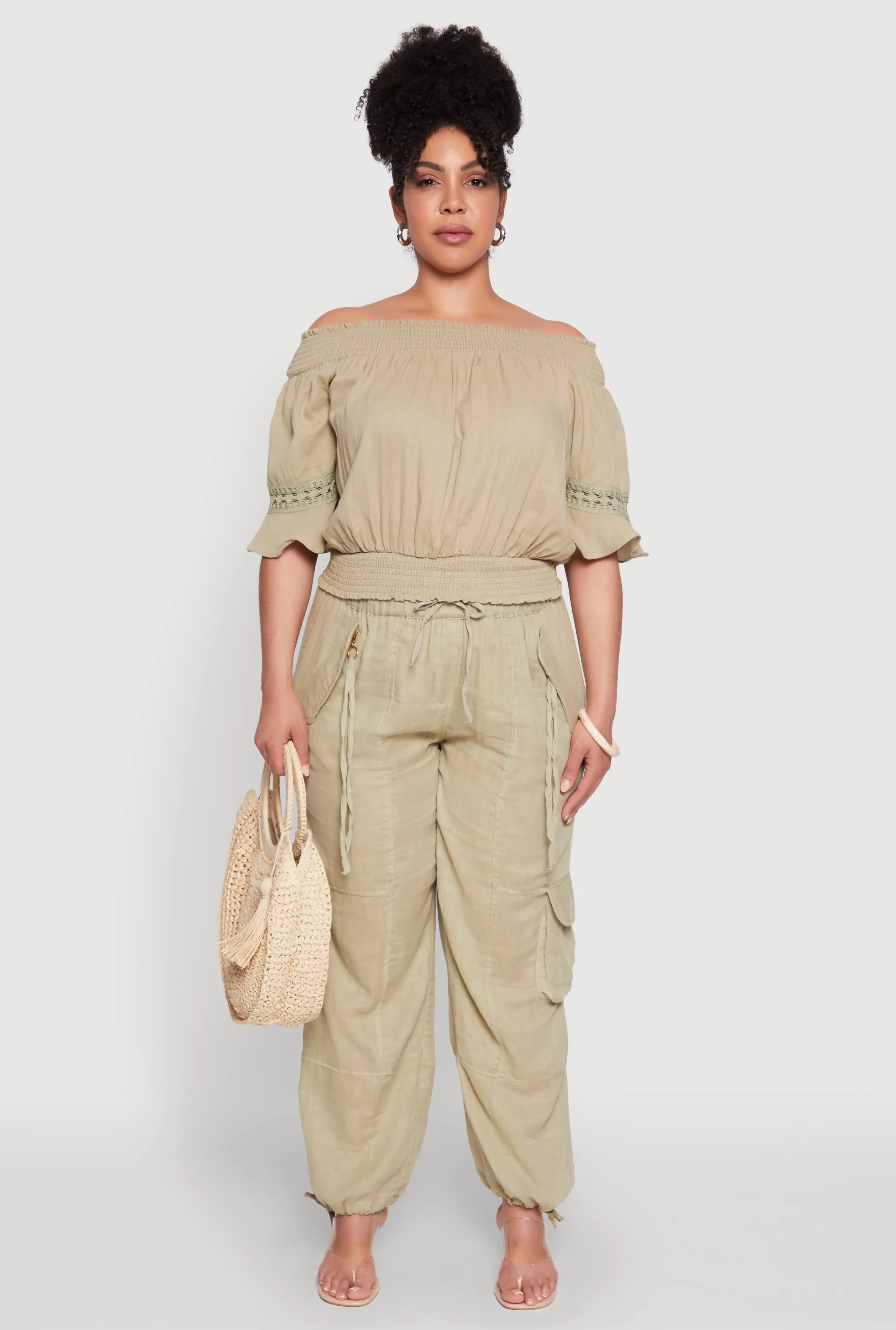 Plus Size Stylish Zip Cargo Pocket Joggers sold by Rainbow product image thumbnail 2