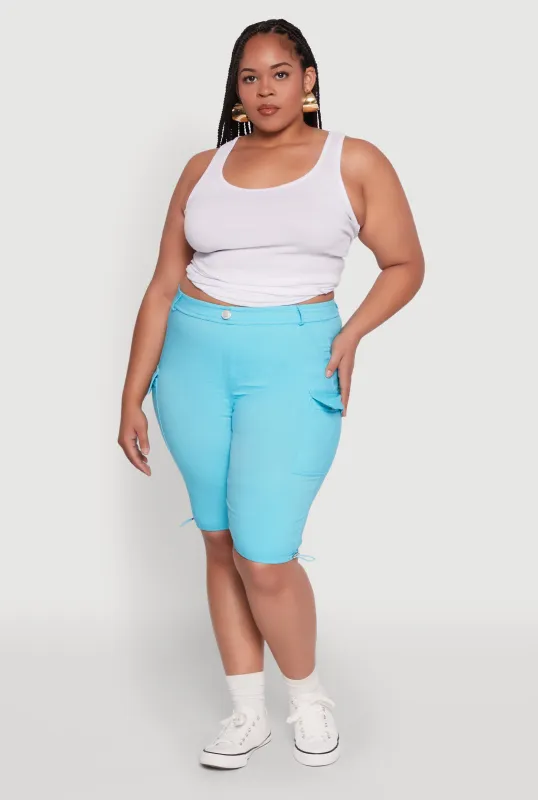 Plus Size Hyperstretch Bermuda Shorts with Cargo Pockets sold by Rainbow