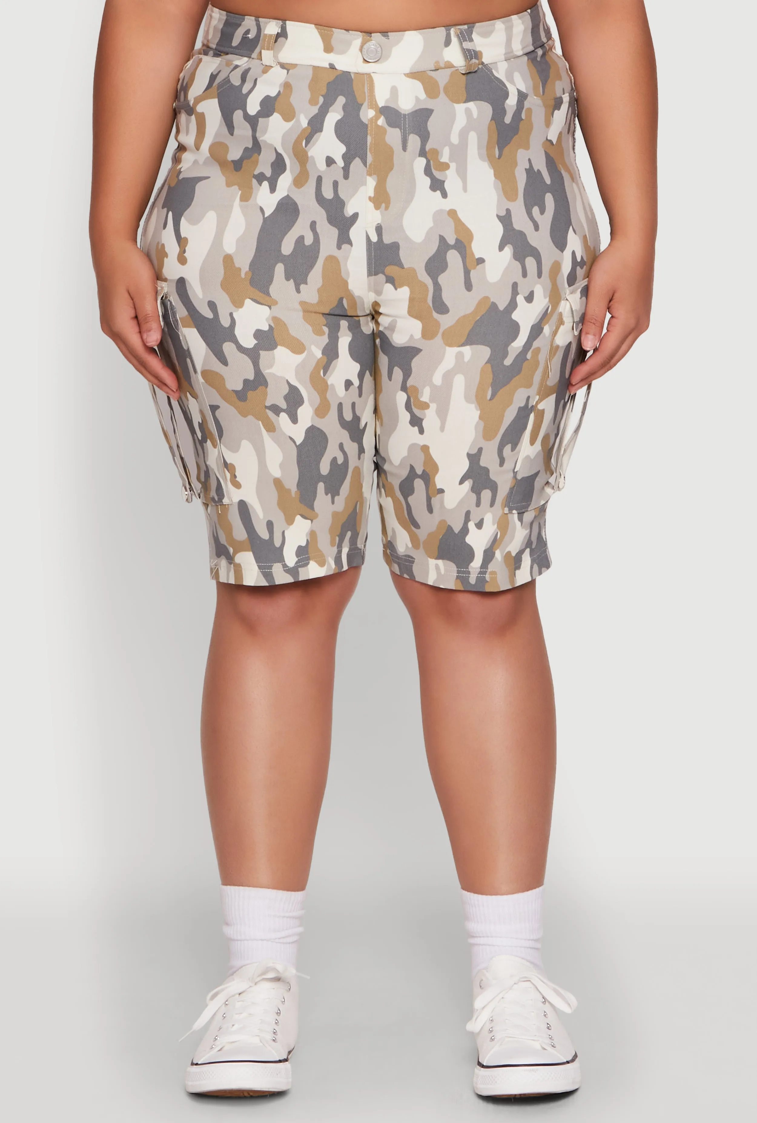 Plus Size Patterned Pull On Cargo Bermuda Shorts sold by Rainbow product image thumbnail 5