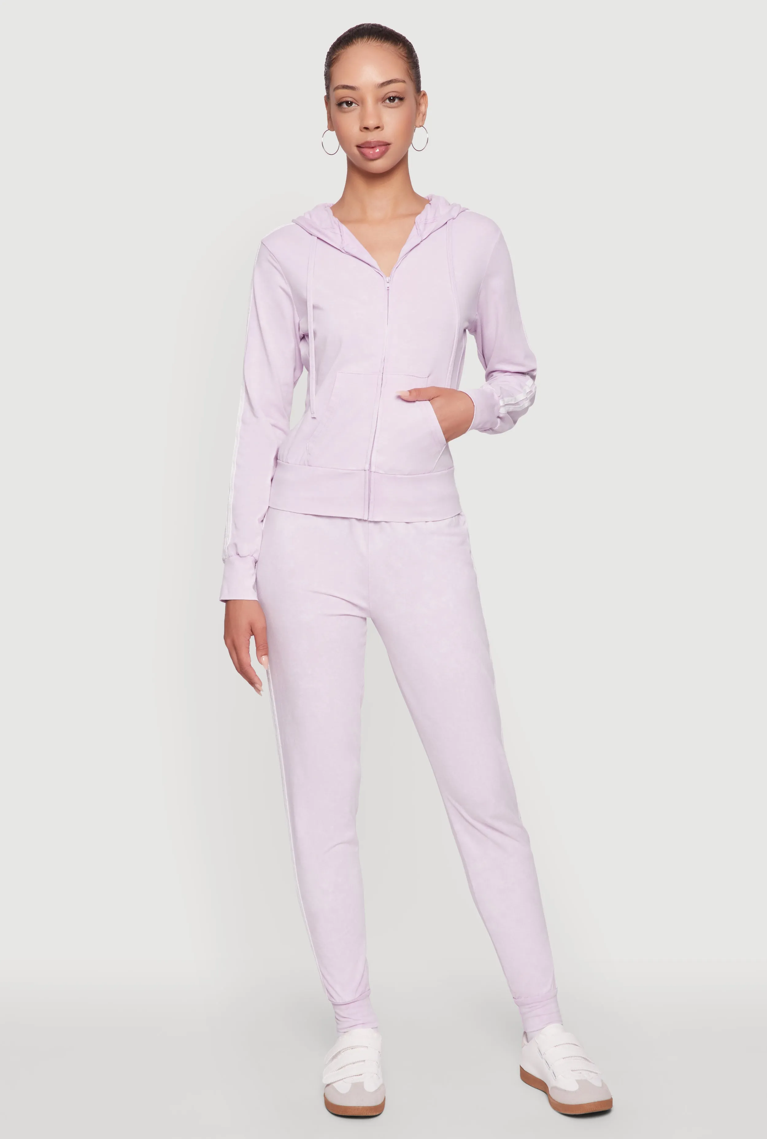 Daisy Mineral Wash Varsity Stripe Hooded Sweatshirt sold by Rainbow product image thumbnail 2