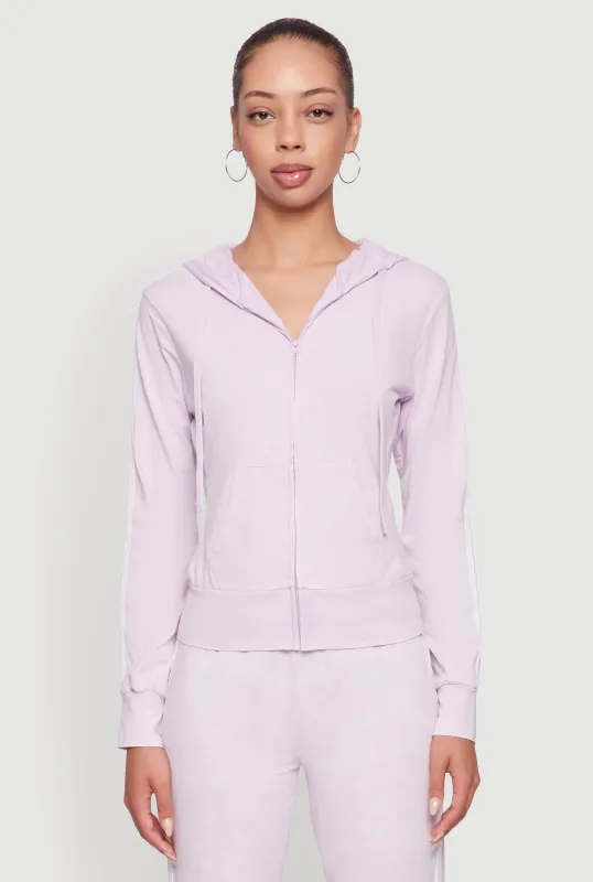 Daisy Mineral Wash Varsity Stripe Hooded Sweatshirt sold by Rainbow