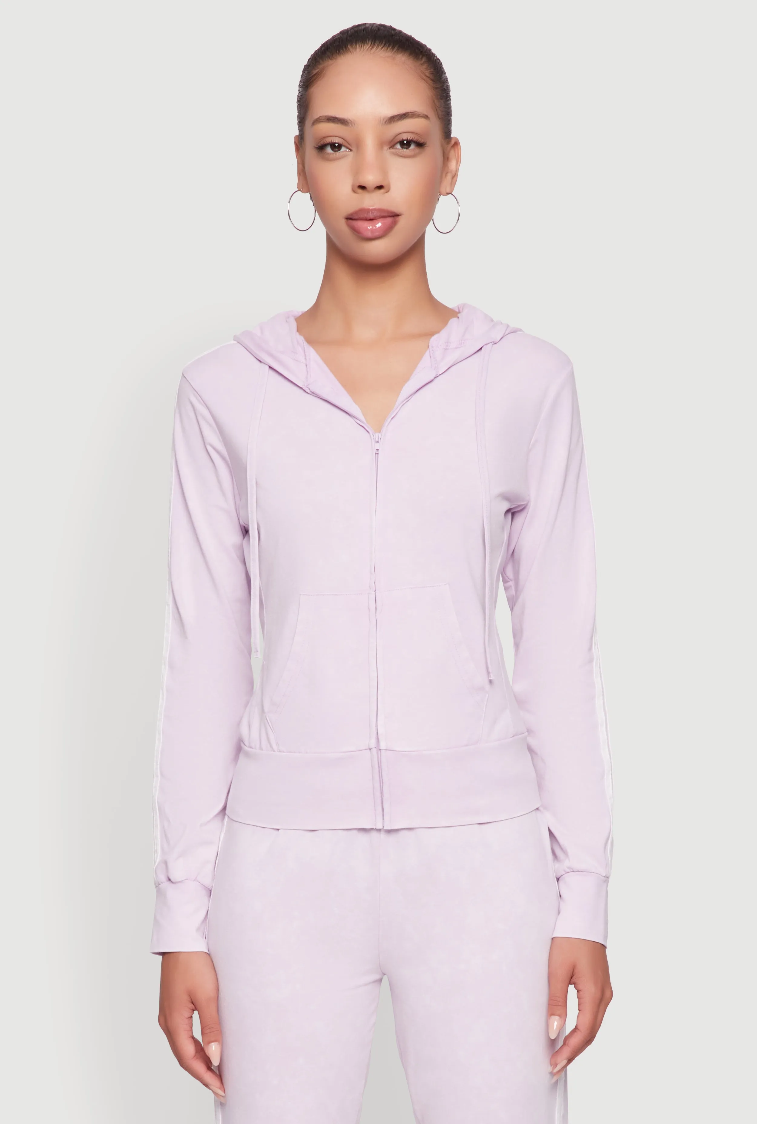 Daisy Mineral Wash Varsity Stripe Hooded Sweatshirt sold by Rainbow