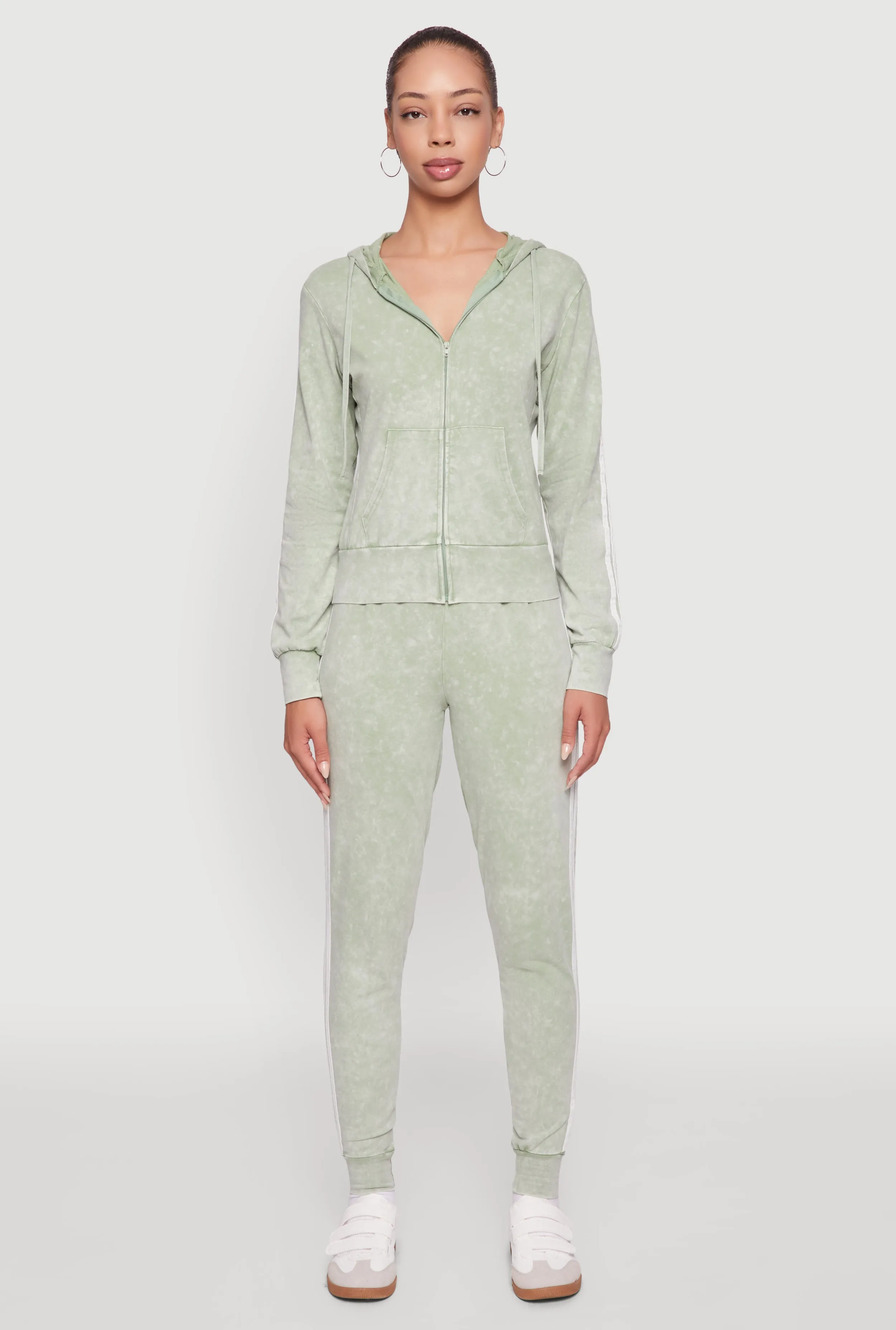 Daisy Mineral Wash Drawstring Waist Varsity Stripe Joggers sold by Rainbow product image thumbnail 2