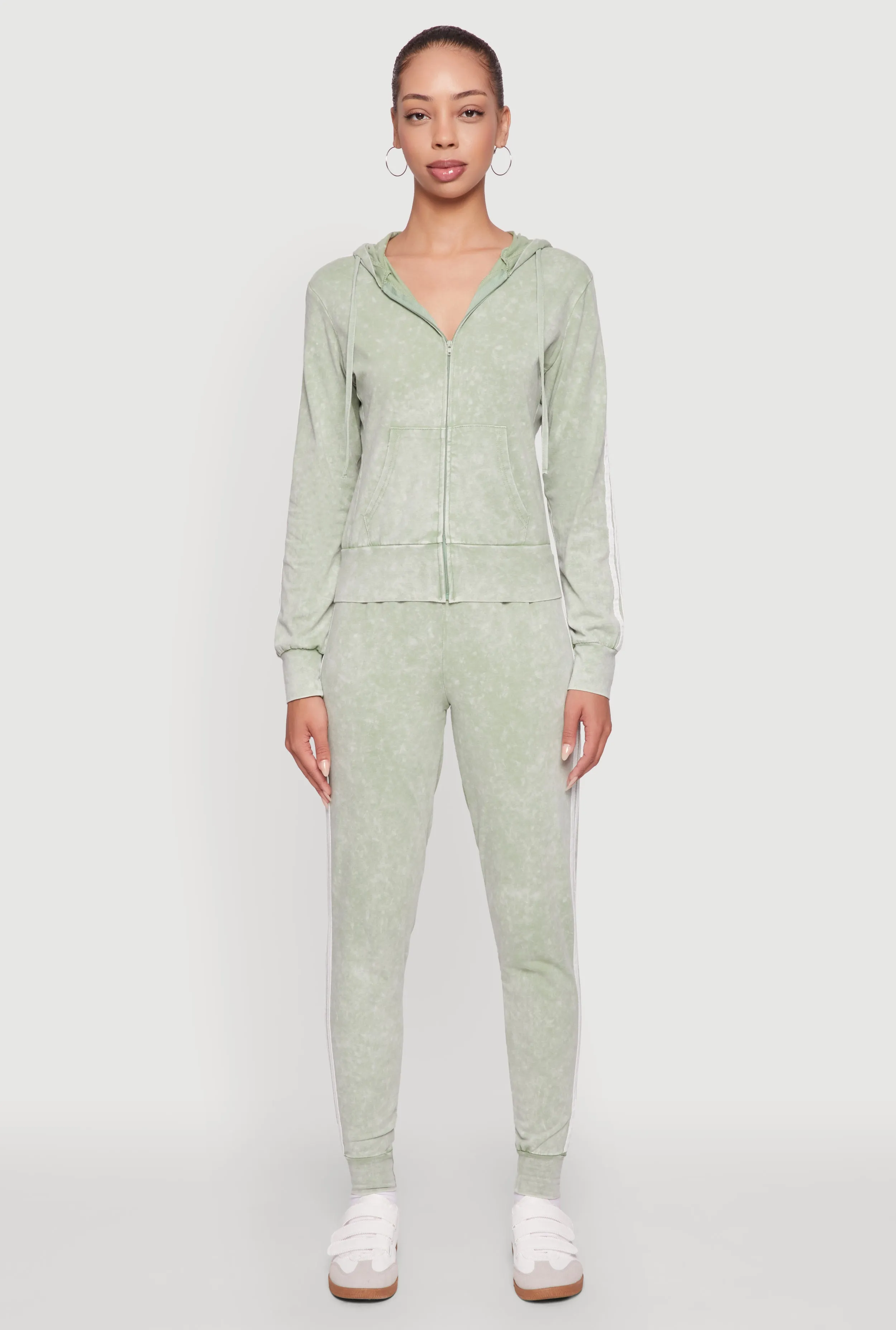 Daisy Mineral Wash Varsity Stripe Hooded Sweatshirt sold by Rainbow product image thumbnail 3