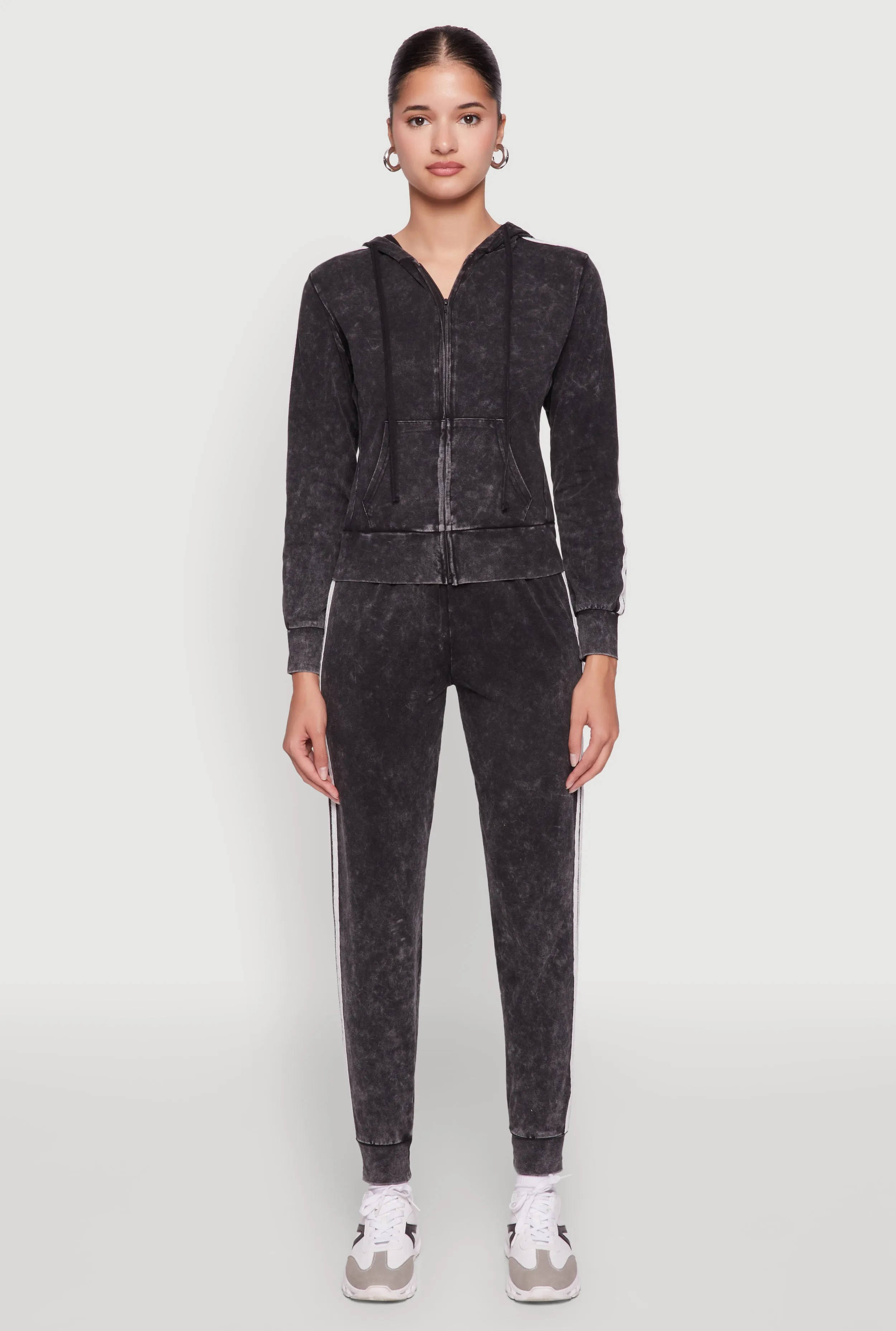 Daisy Mineral Wash Drawstring Waist Varsity Stripe Joggers sold by Rainbow product image thumbnail 2