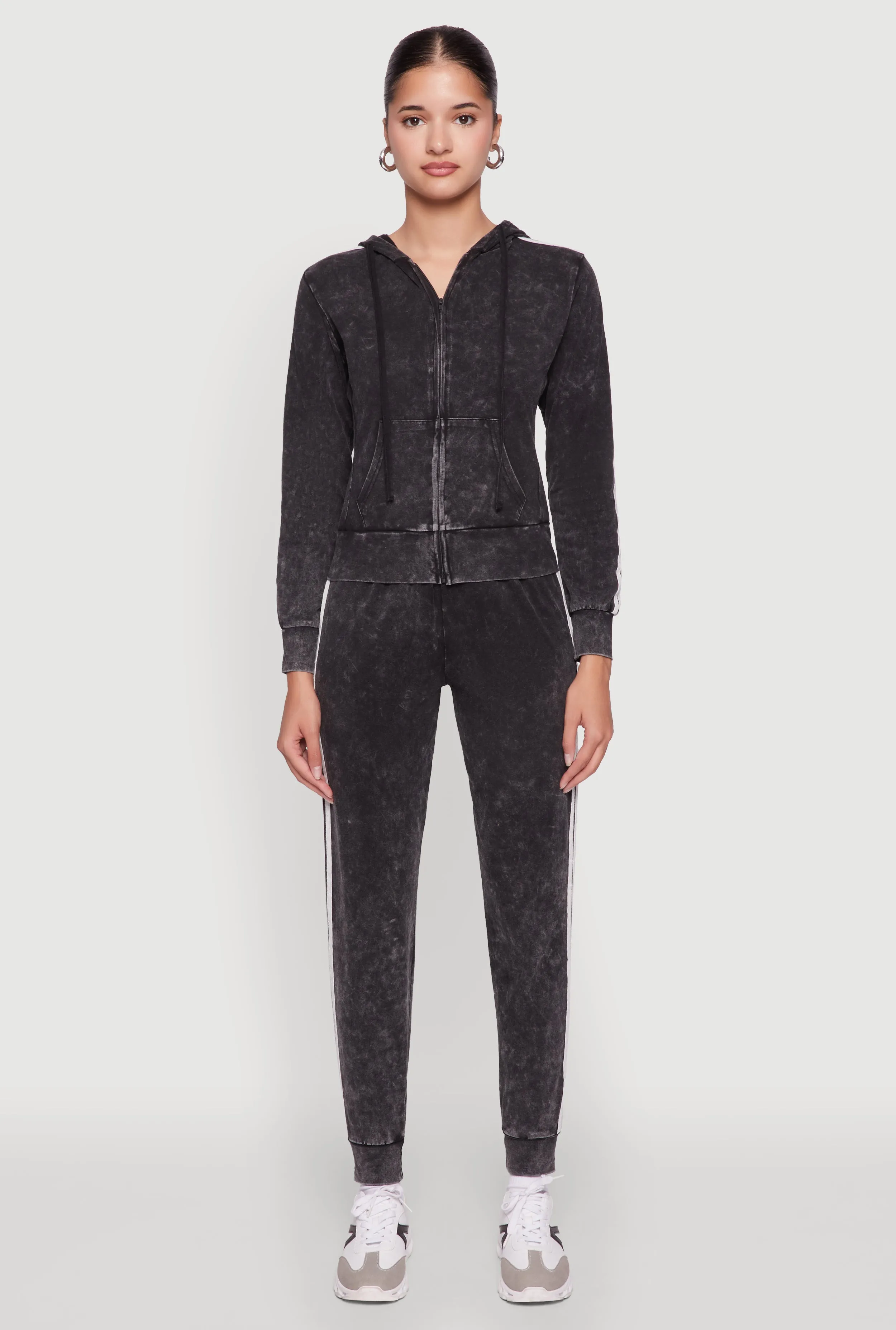 Daisy Mineral Wash Varsity Stripe Hooded Sweatshirt sold by Rainbow product image thumbnail 3