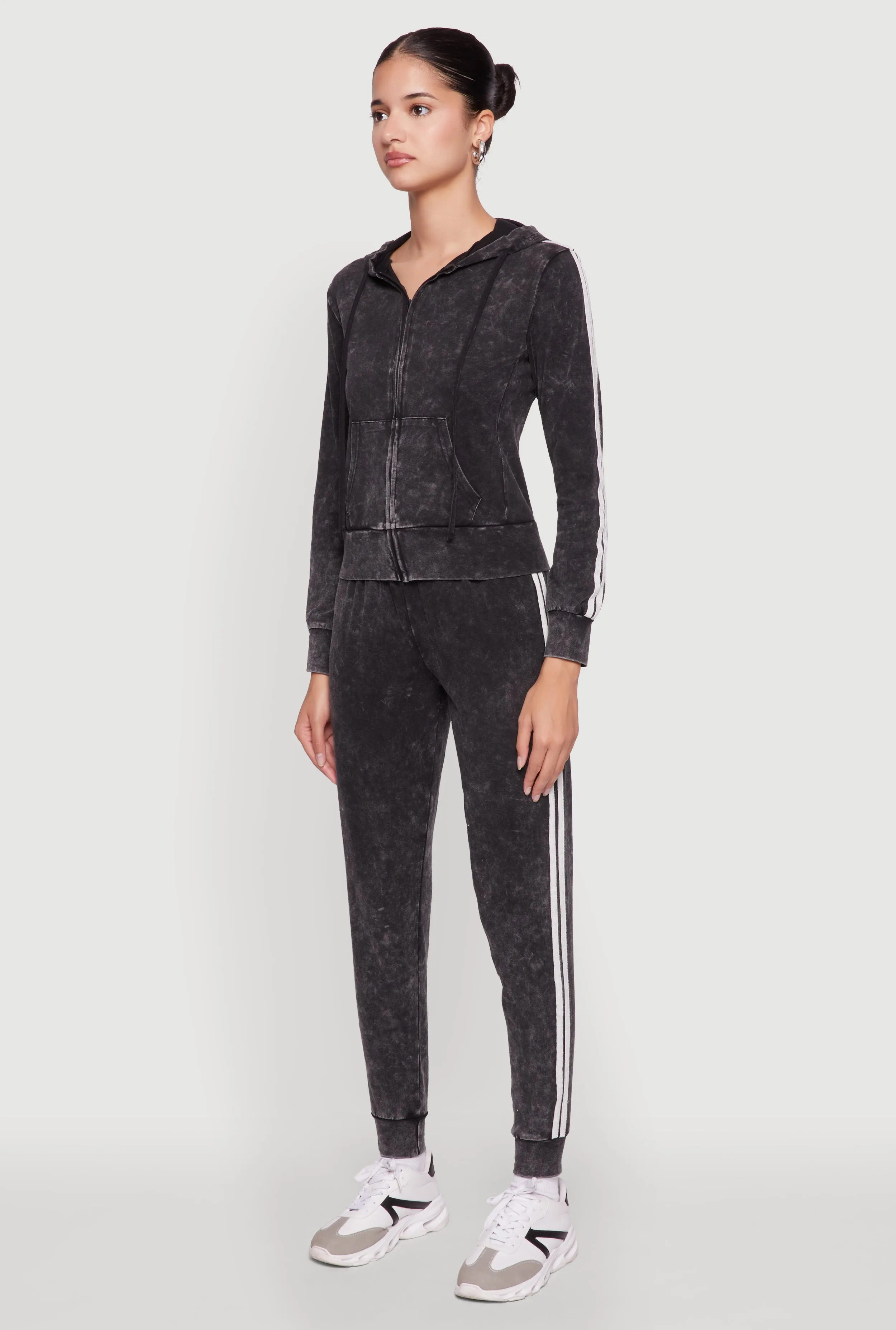 Daisy Mineral Wash Varsity Stripe Hooded Sweatshirt sold by Rainbow product image thumbnail 5