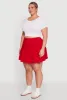 Plus Size Chic High Waisted Mini Pleated Skirt sold by Rainbow