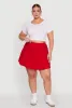 Plus Size Chic High Waisted Mini Pleated Skirt sold by Rainbow