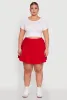 Plus Size Chic High Waisted Mini Pleated Skirt sold by Rainbow