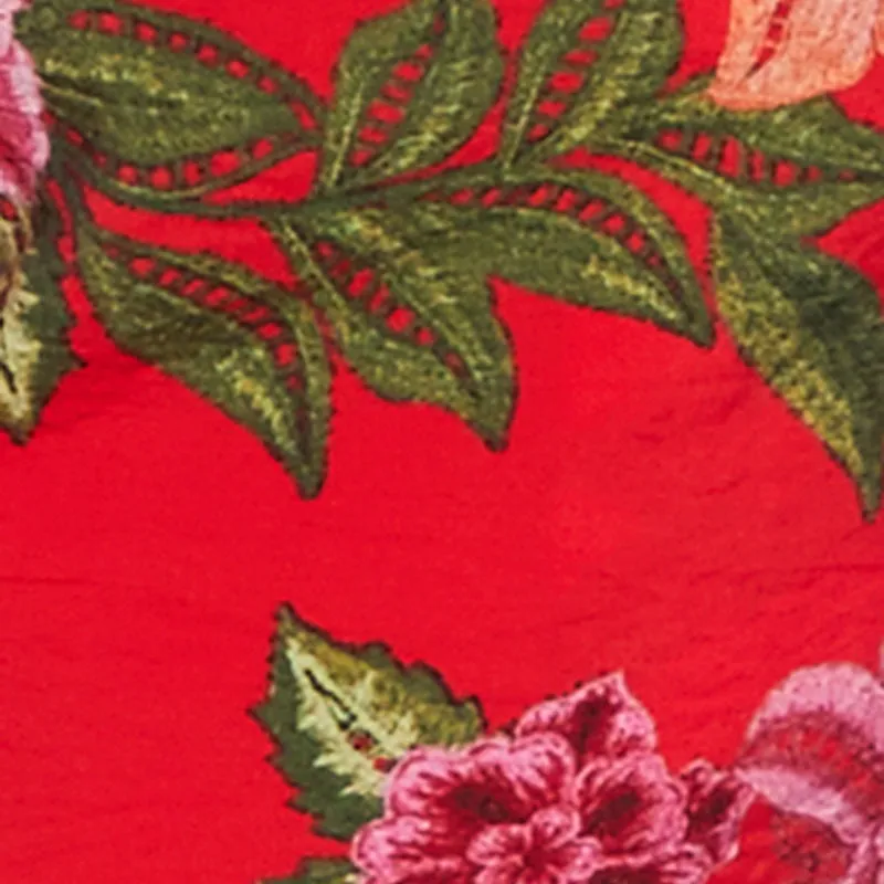 Plus Size Floral Long Sleeve Tie Front Crop Top sold by Rainbow product image thumbnail 4