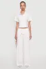 Haute Monde Textured Knit Drawstring Waist Wide Leg Pants sold by Rainbow