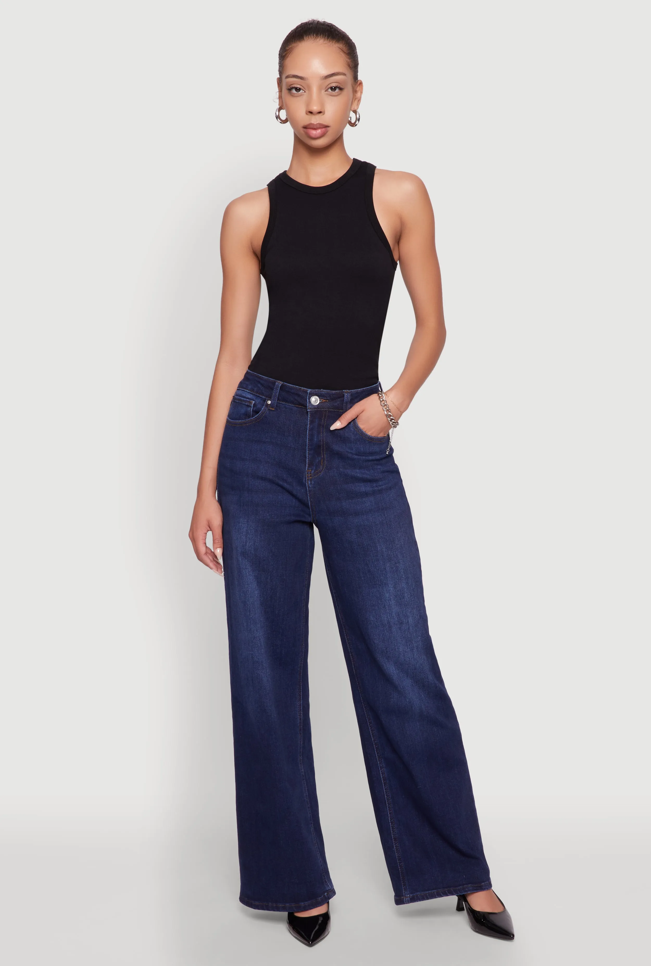WAX Whiskered Wide Leg Jeans sold by Rainbow