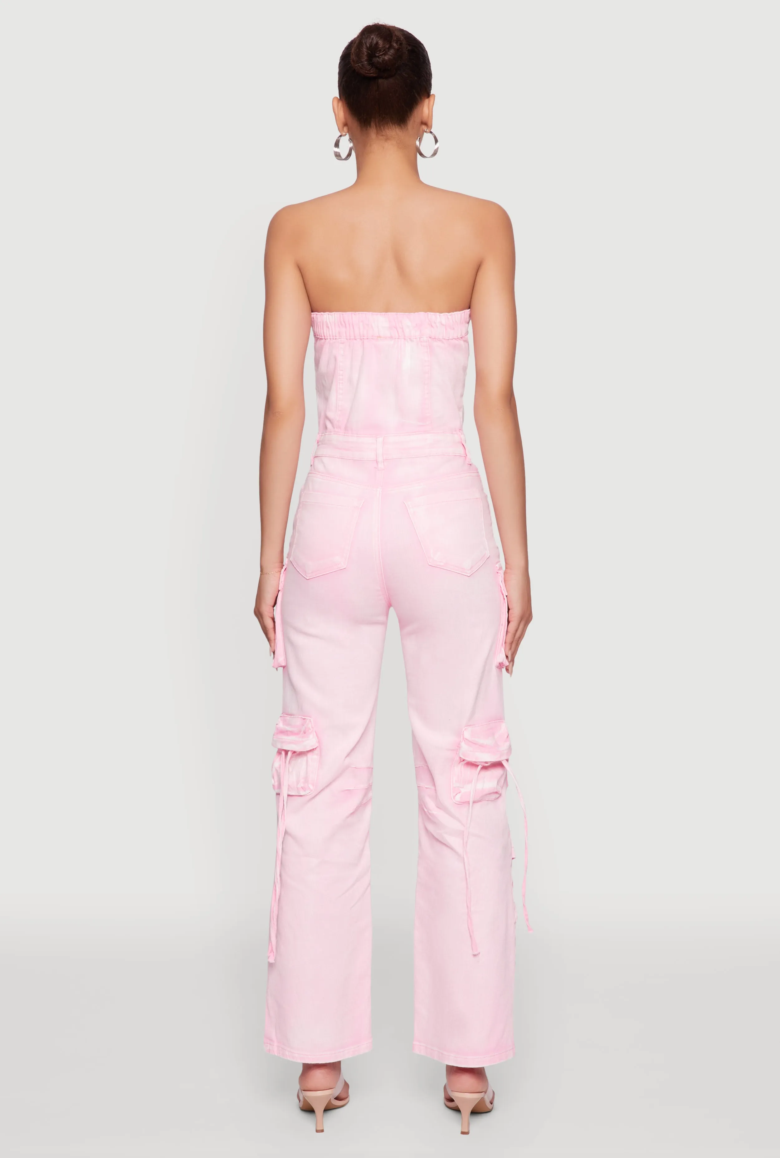 Daisy Denim Strapless Flare Jumpsuit with Cargo Pockets sold by Rainbow product image thumbnail 5
