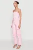 Daisy Denim Strapless Flare Jumpsuit with Cargo Pockets sold by Rainbow