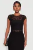 Ambiance Lace Overlay Cropped Cap Sleeve Blouse sold by Rainbow