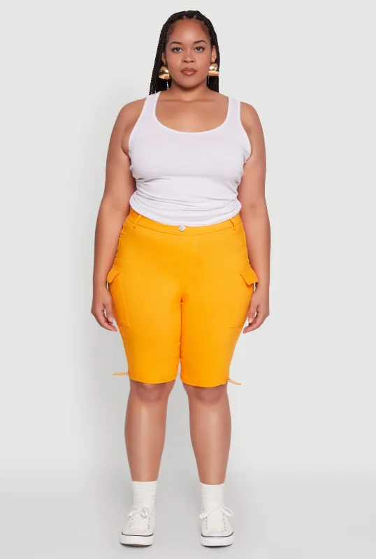 Plus Size Hyperstretch Bermuda Shorts with Cargo Pockets sold by Rainbow