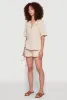 Trendy Gauze Knit Short Sleeve Classic Fit Camp Shirt sold by Rainbow