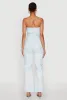 Daisy Denim Strapless Flare Jumpsuit with Cargo Pockets sold by Rainbow