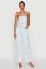 Daisy Denim Strapless Flare Jumpsuit with Cargo Pockets sold by Rainbow