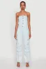 Daisy Denim Strapless Flare Jumpsuit with Cargo Pockets sold by Rainbow