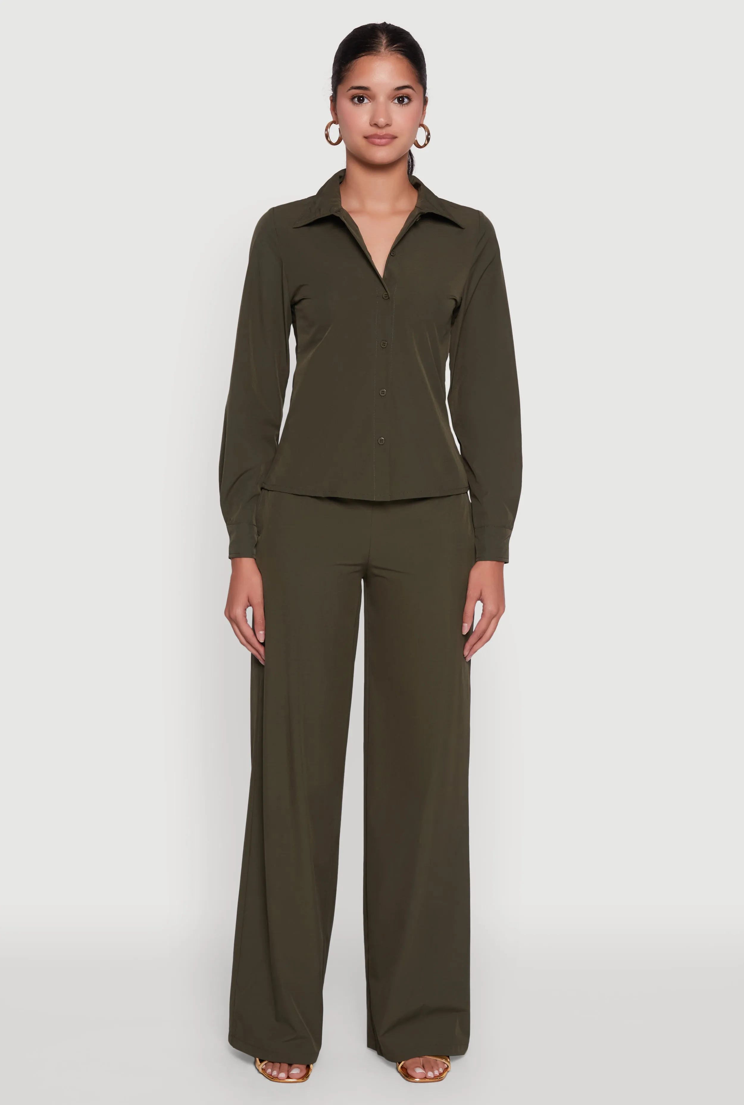 Daisy Nylon High Waisted Wide Leg Pants sold by Rainbow product image thumbnail 2